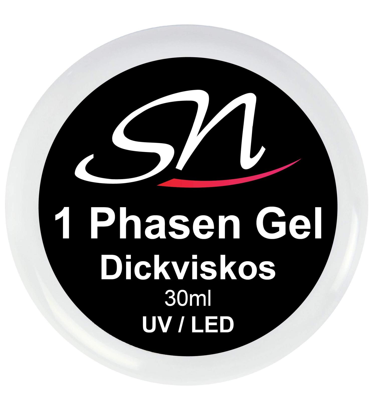 SN Nail Design 1 Phase Gel - Thick Viscosity UV/LED All-in-One Gel for Gel Nails | 30ml Clear Transparent - Buy Online on GoSupps.com