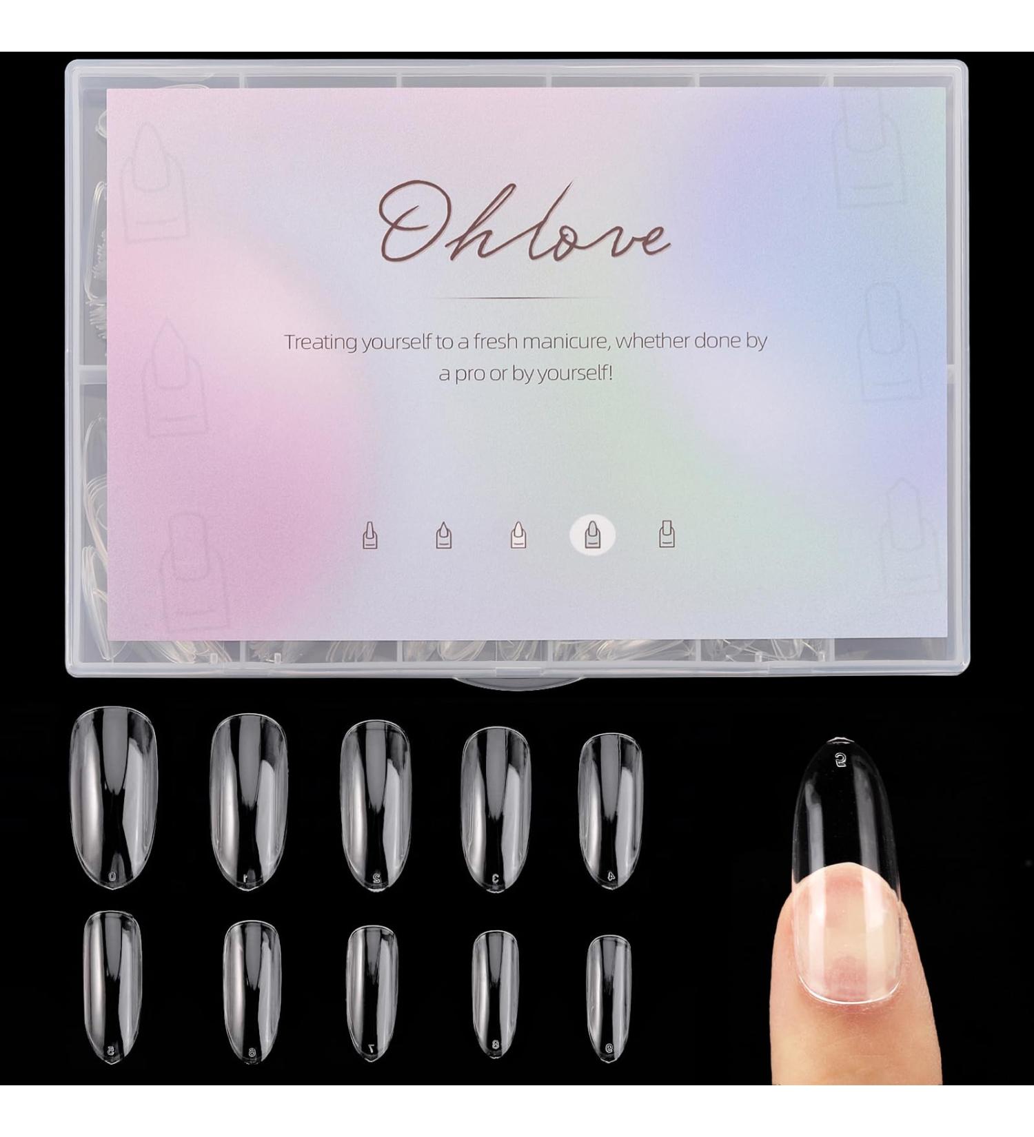 Clear Oval Shaped False Nail Tips - 500PCS Full Cover Acrylic Nails - Buy Online on GoSupps.com
