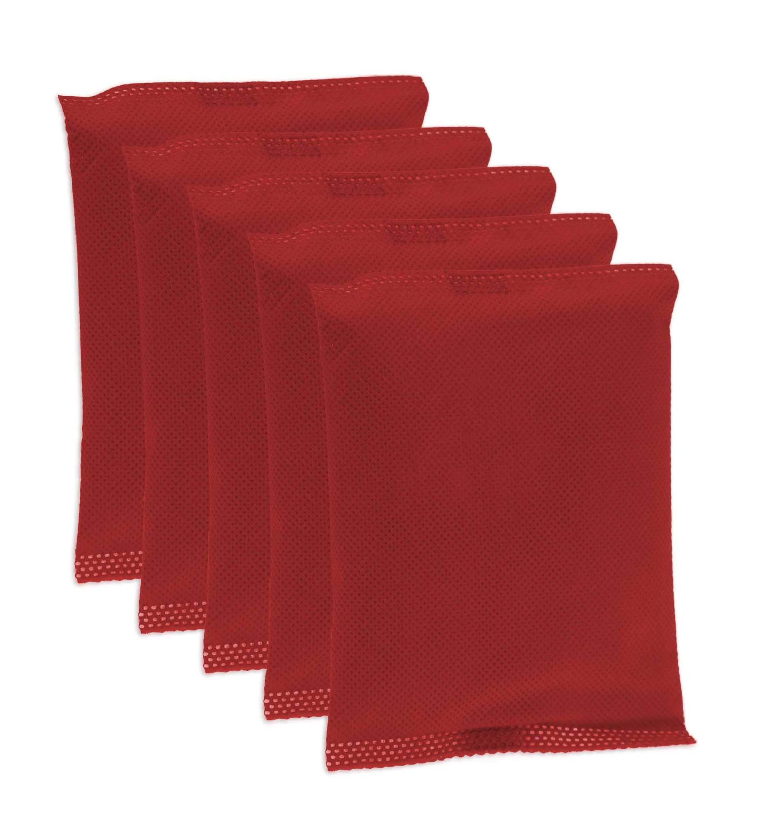 KochWunder Colorful Bamboo Air Freshener Pillows with Natural Activated Carbon Set of 5 (Red)