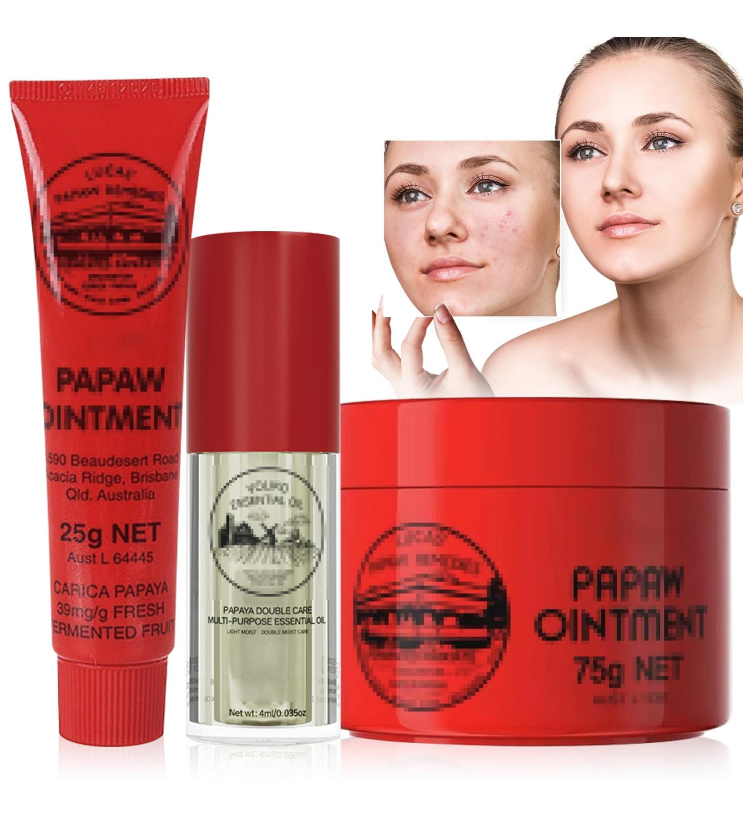SPERMUOY Papaw Cream 3 Pieces Papaya Ointment Papaw Repairing Cream Multifunctional Moisturizing Nourishing Lip Balm Papaw Cream for Skin Lips Hands and Cuts - Buy Online on GoSupps.com