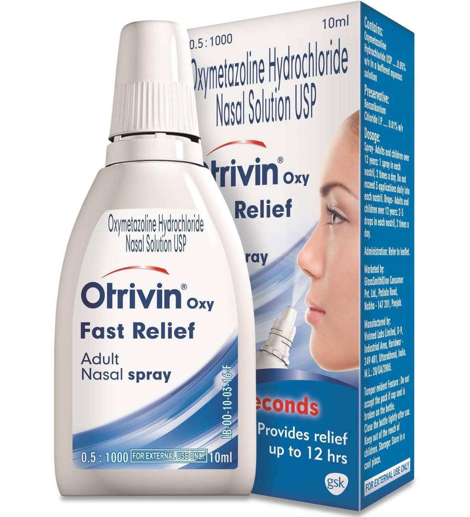 Otrivin Adult Nasal Spray - Fast-Acting & Long-Lasting Relief (Pack of 3) - Buy Online on GoSupps.com