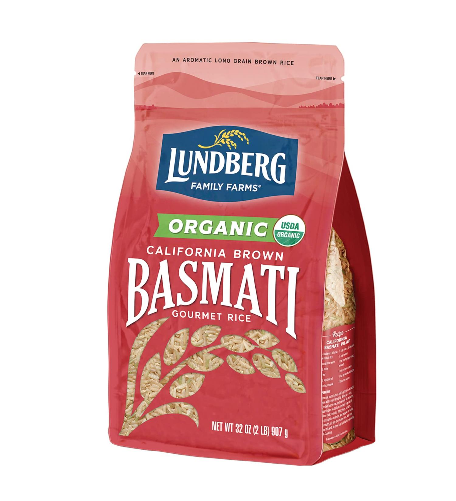 Lundberg Family Farms Organic California Brown Basmati Rice 32 oz 2-Pack | High Fiber, Pleasant Aroma, Non-GMO, Gluten-Free - Buy Online on GoSupps.com