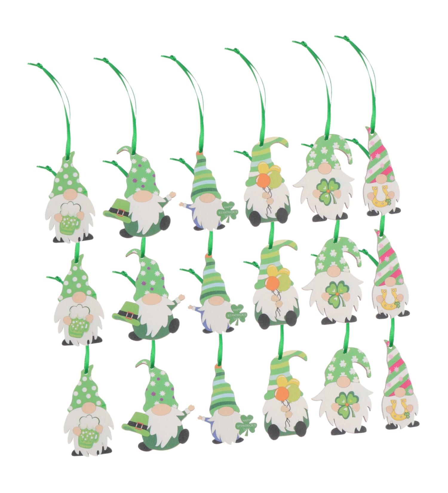 HOMSFOU 1set Faceless Doll Wooden Sign Christmas Ornaments St Patrick s Day Wooden Shapes Ireland Charm - Buy Online on GoSupps.com