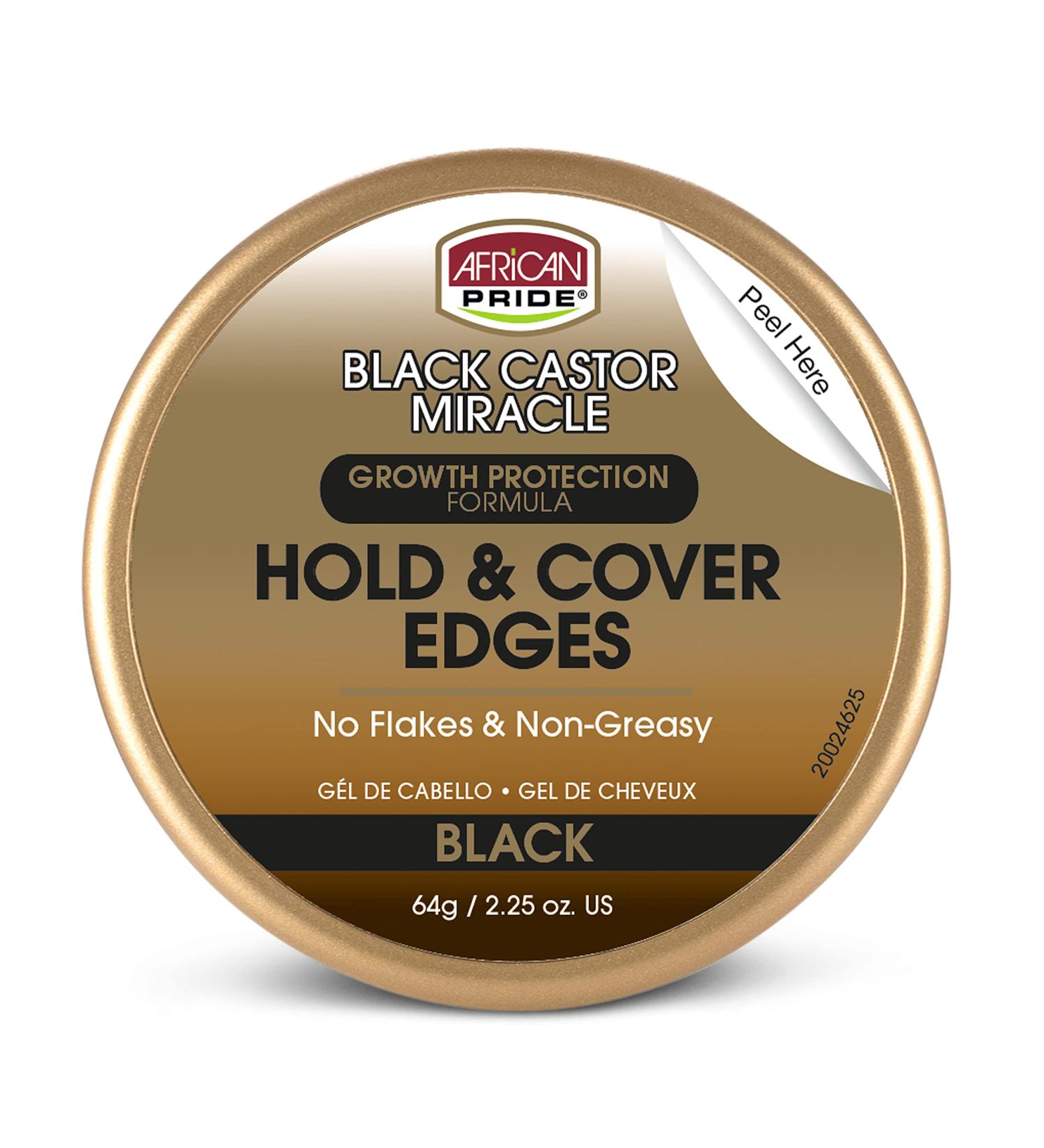 African Pride Black Castor Miracle Black Hold & Cover Edge Gel - growth protection formula 64g - Buy Online on GoSupps.com