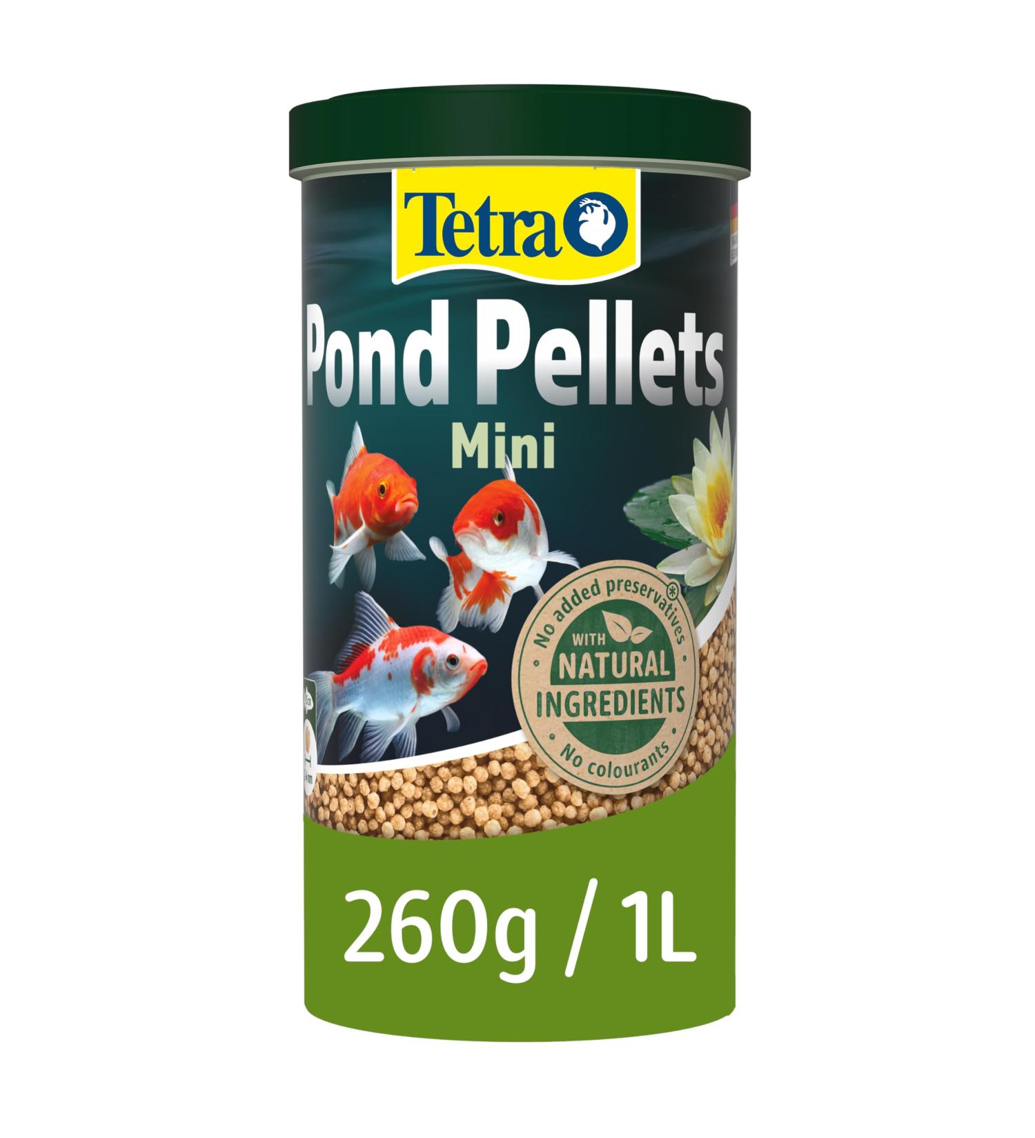 Tetra Pond Fish Food Mini Pellets 260g - biologically balanced for small and young pond fish Fish 1 l (Pack of 1) - Buy Online on GoSupps.com
