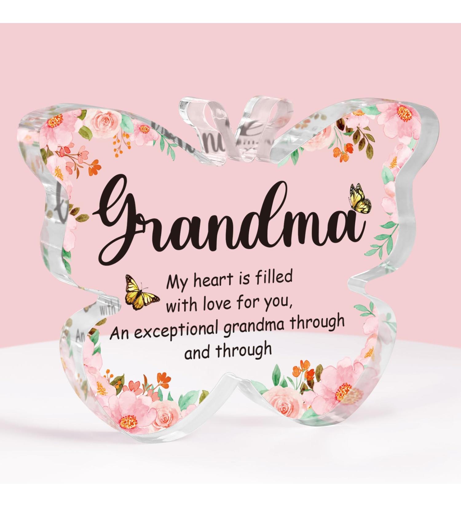 Grandma Birthday Gifts Best Grandma Gifts Presents for Grandma Gifts for Grandma Butterfly-Shaped Acrylic Plaque Nanny Gifts Granny gifts Nana Gifts Great Grandma Gifts Grandma Gift - Buy Online on GoSupps.com