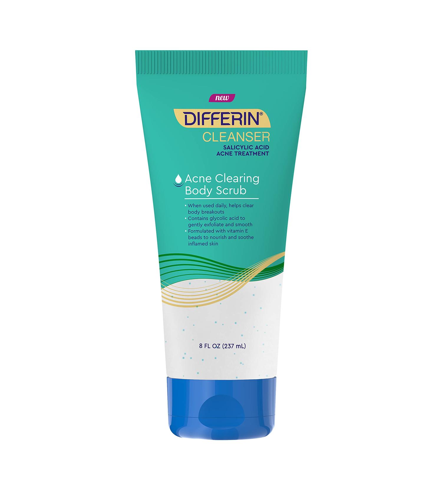 Shop Differin Body Scrub with Salicylic Acid | Acne Treatment for Back, Shoulders & Chest - 8 Oz - Buy Online on GoSupps.com