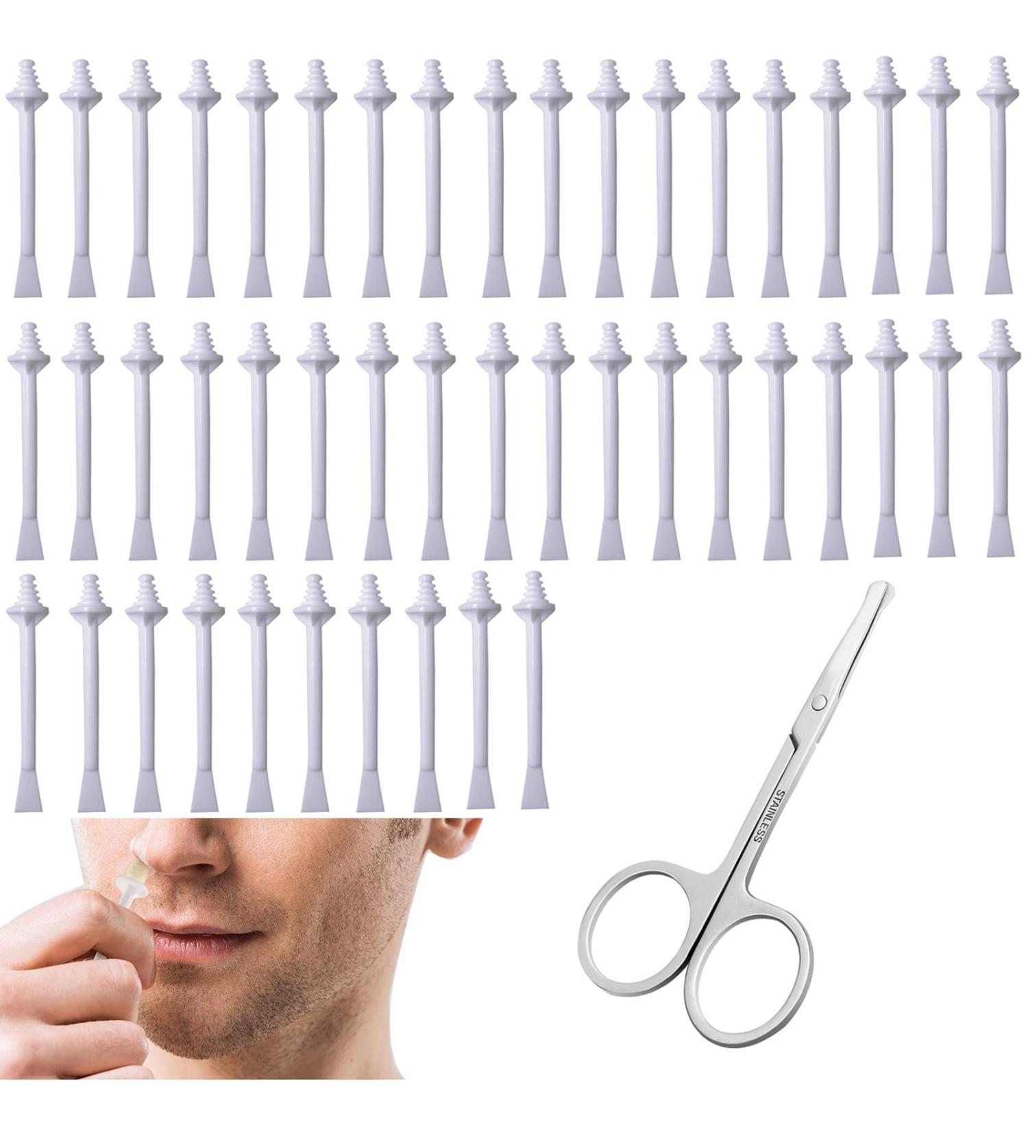 Nose Wax Applicators & Hair Removal Kit - 81 Pieces | Chopsticks Strips Scissors & More - International Shipping - Buy Online on GoSupps.com