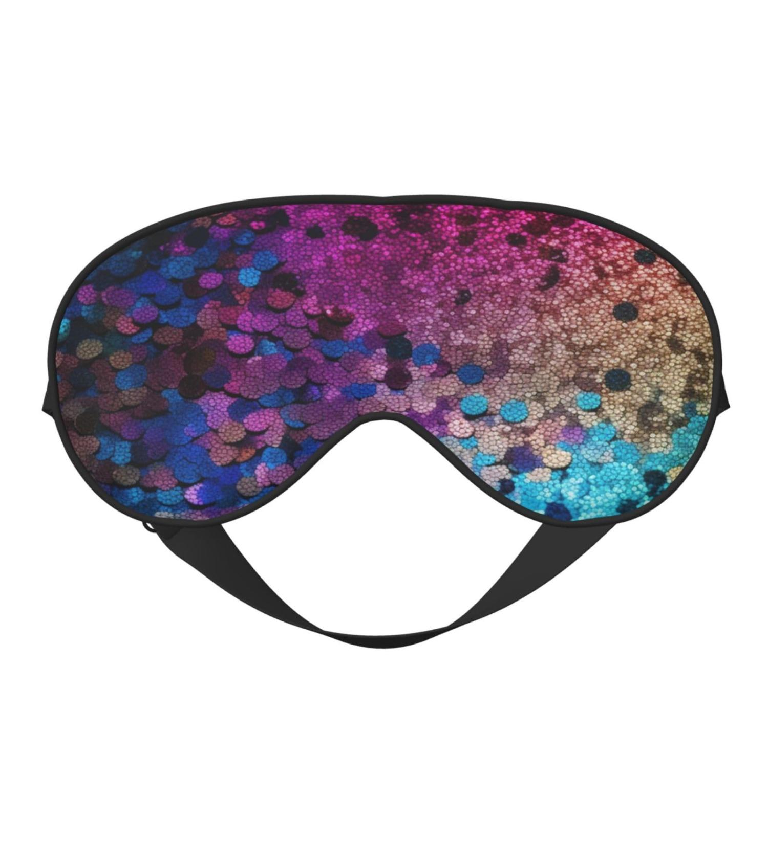 Buy Glitter Sequin Spot Printed Soft Eye Mask - Zero Eye Pressure Blackout Eye Mask for Travel | International Shipping - Buy Online on GoSupps.com