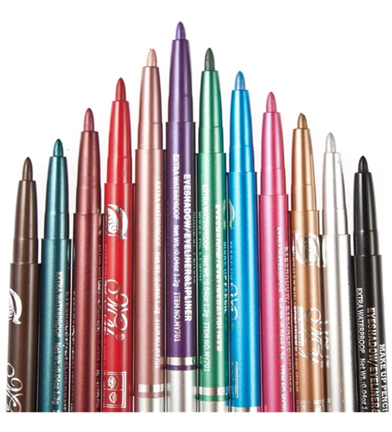 Chargenyang 12 PCS Colorful Eyebrow & Lip Liner Pencil Set - Makeup Cosmetic Kit - Buy Online on GoSupps.com