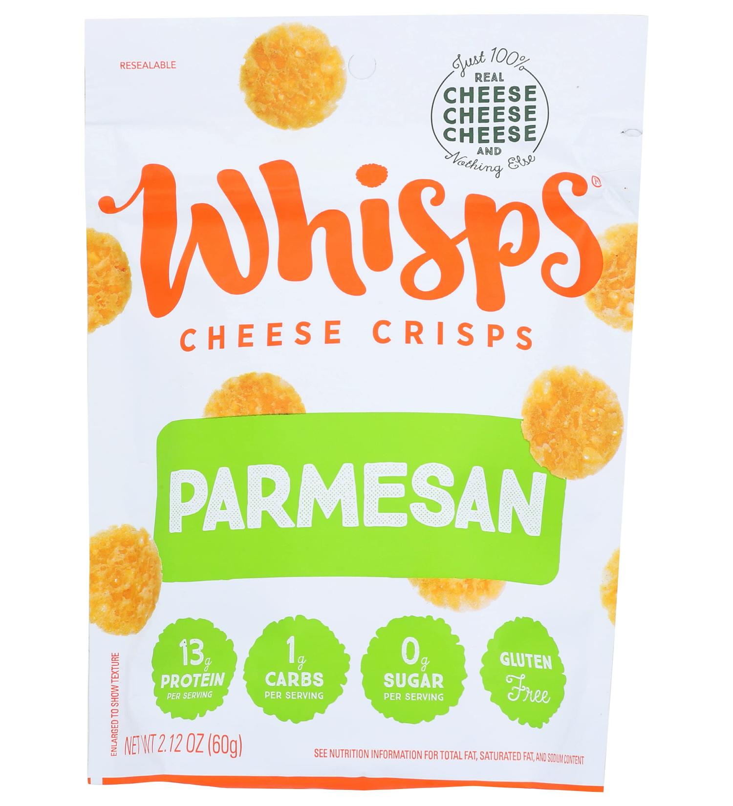 Cello Whisps Pure Parmesan Cheese Crisps 2.12 Oz - Delicious Keto-Friendly Snack - Buy Online on GoSupps.com