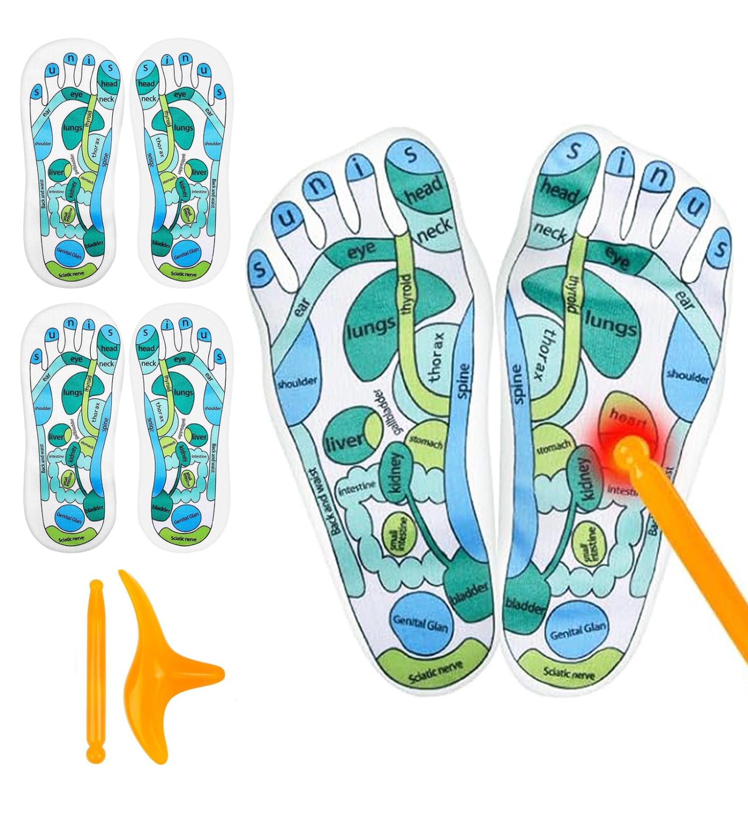 Buy 2 Pairs of Acupressure Reflexology Socks | Foot Massage Socks for Home | Unisex Reflex Zones Socks - Buy Online on GoSupps.com