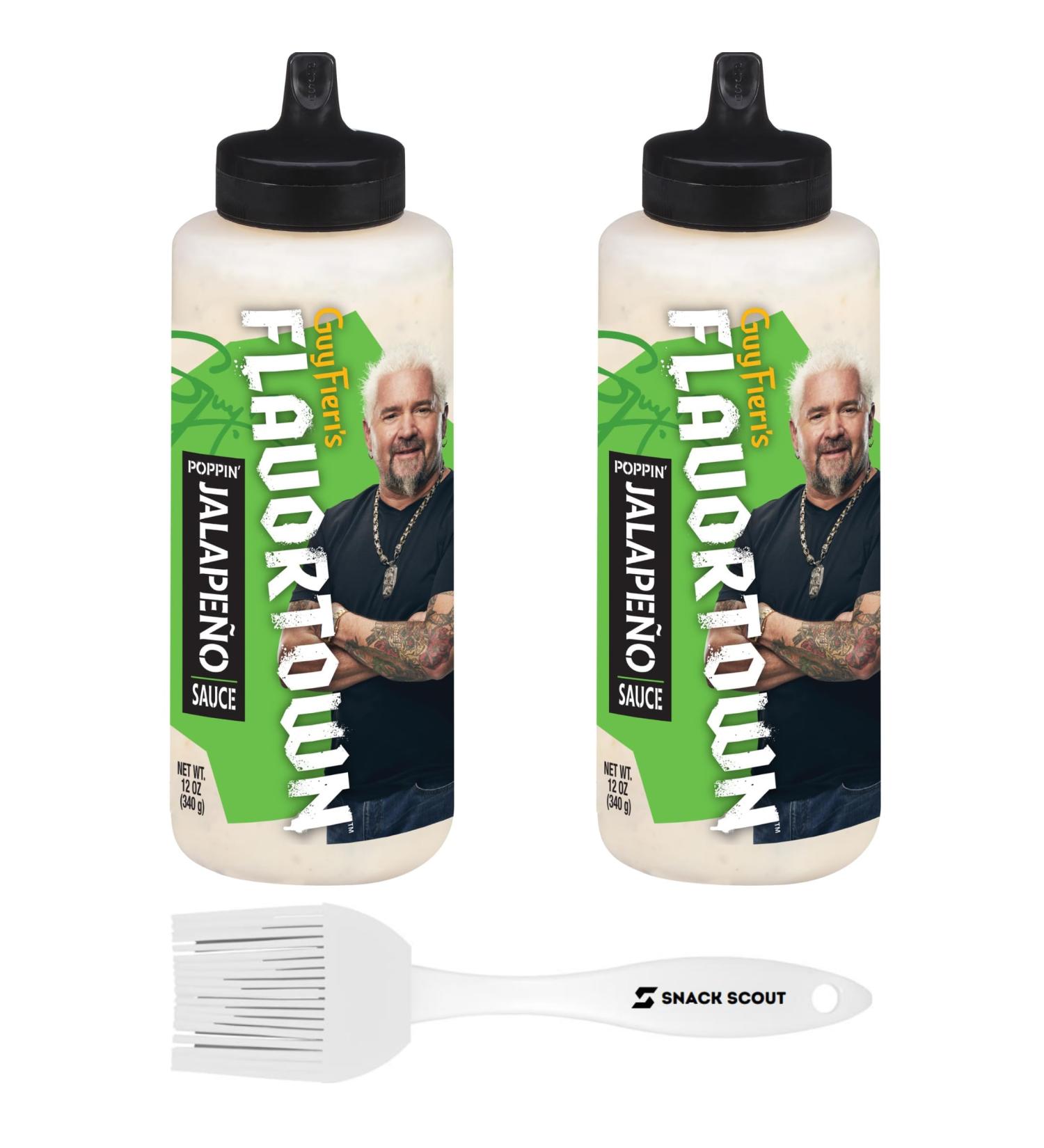 Flavortown Poppin Jalapeno Sauce 12 oz (2 Pack) Bundled With Snack Scout Basting Brush - Buy Online on GoSupps.com