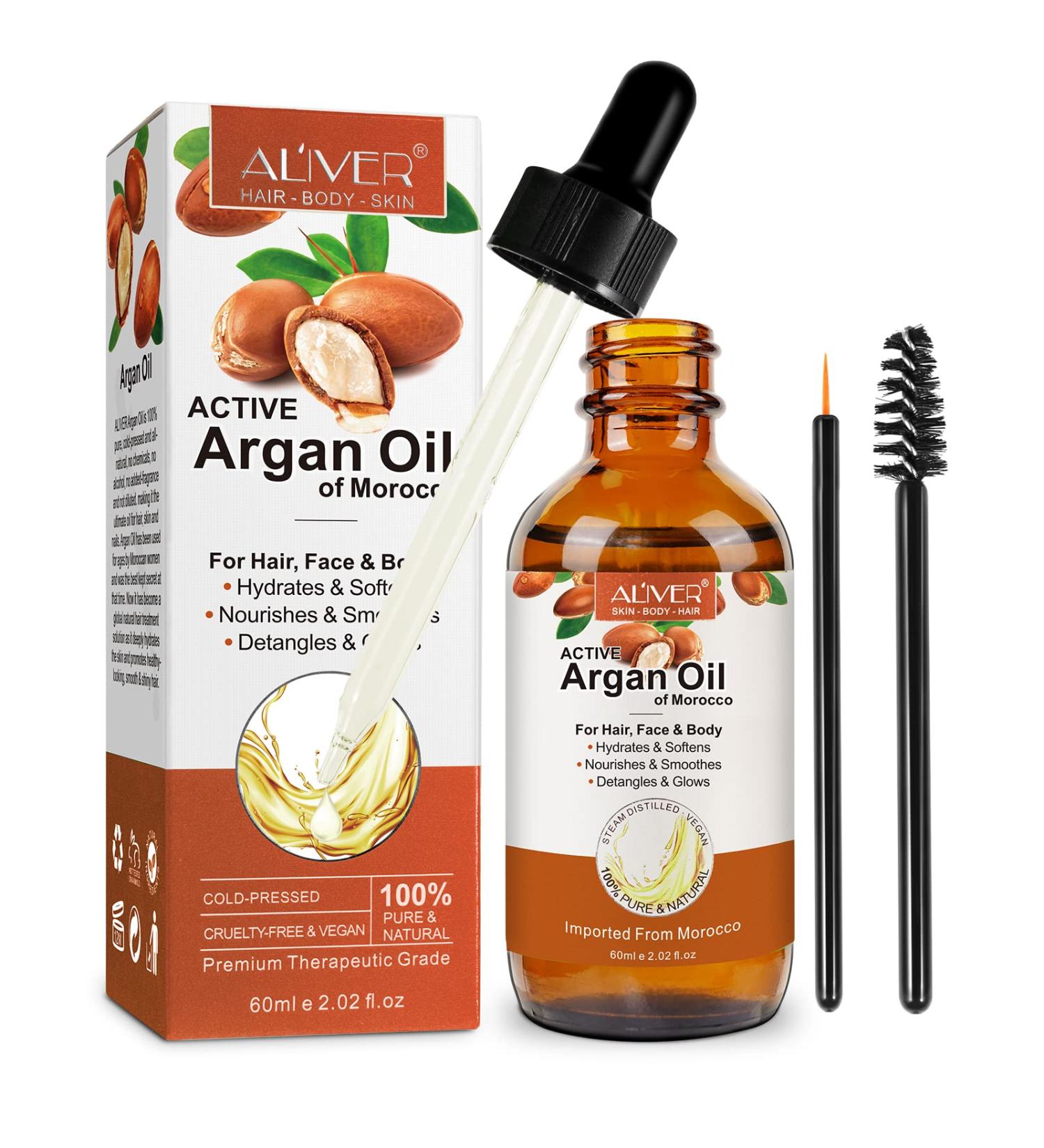 100% Pure Moroccan Argan Oil for Hair & Skin - Cold Pressed Treatment for Damaged Hair, Dry Skin, Beard, Nails - Buy Online on GoSupps.com