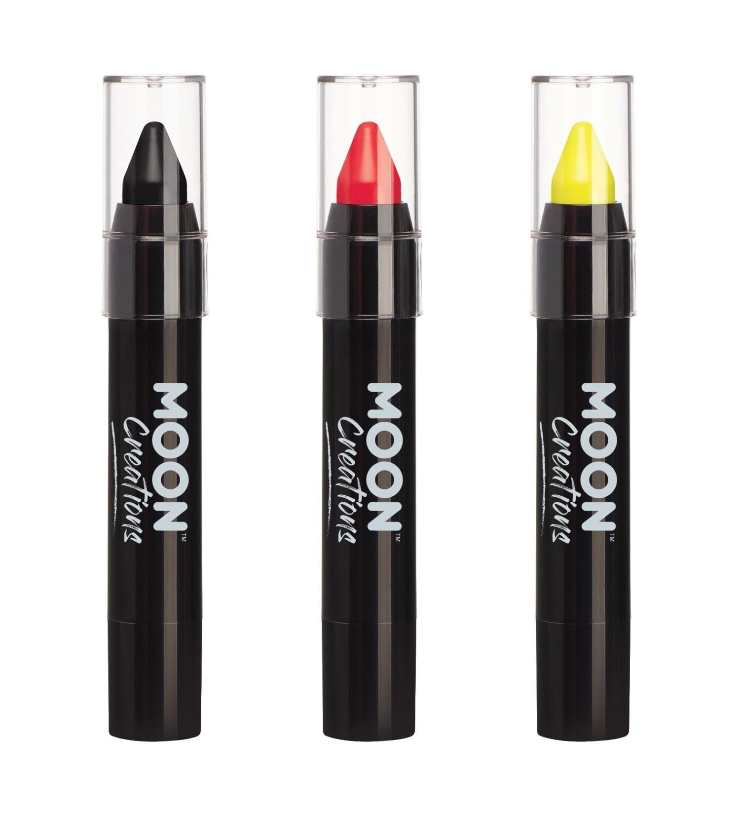 Moon Creations facial color body chalk Germany flag set 3.2 g costume festivals Halloween World Cup 2022 for children adults (red)