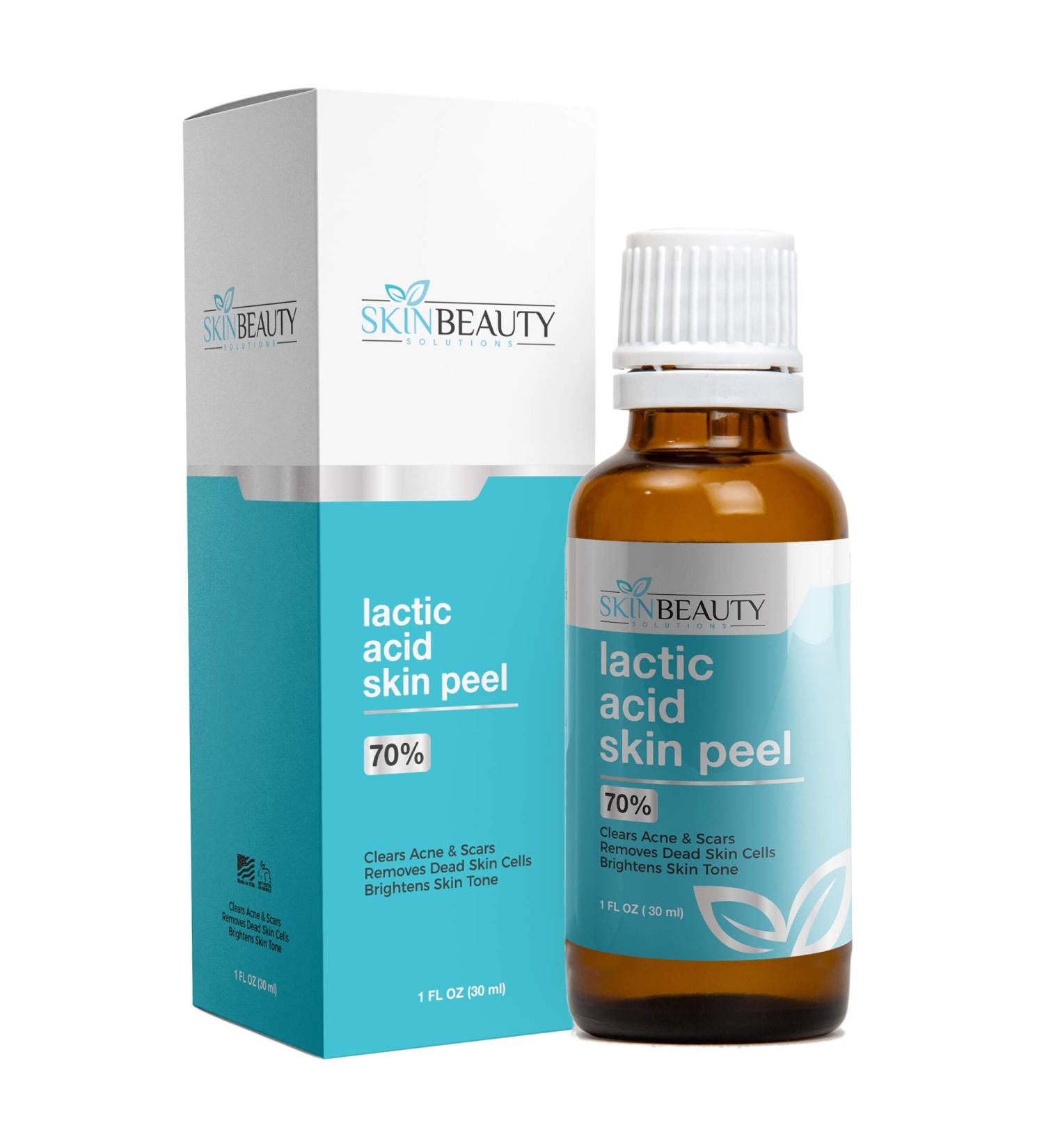 LACTIC Acid 70% Skin Peel- Alpha Hydroxy (AHA) For Wrinkles Dry Skin Uneven Skin Tone Melasma & More - 1oz/30ml 1 Fl Oz (Pack of 1)