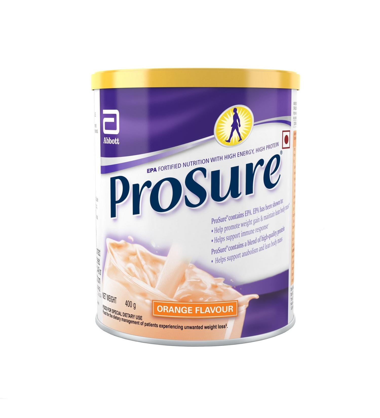 Buy Abbott Prosure Nutrition Drink 400g (Orange) - Weight Gain Supplement for Cachexia Lean Mass Anorexia - International Shipping Available - Buy Online on GoSupps.com