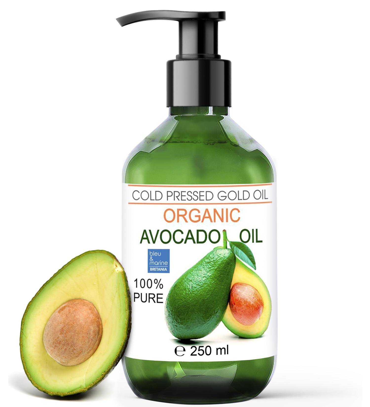 Organic Avocado Oil - 100% Pure Cold-Pressed Eco-Friendly Oil for Hair Skin & Massage - 250ml - Buy Online on GoSupps.com
