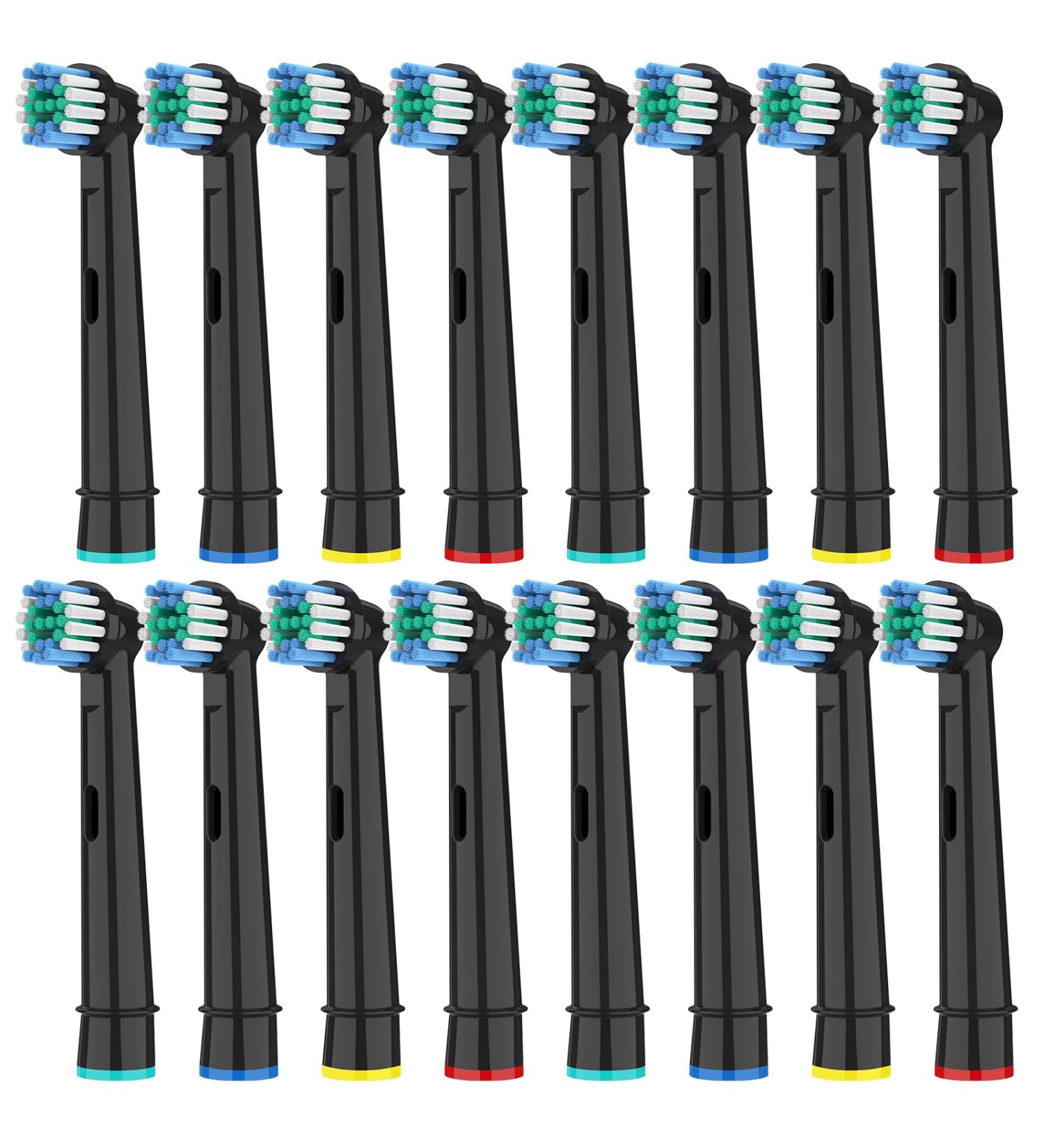 HSYTEK 16 Pack Replacement Brush Heads for Oral-B Toothbrushes - Compatible with Pro 3 3500 Genius X & Vitality 100 - Black - Buy Online on GoSupps.com