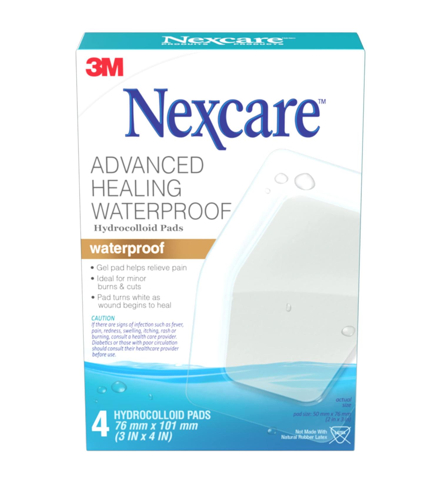 Nexcare Advanced Healing Hydrocolloid Pad AHD-04-CA Waterproof 3 in x 4 in (76 mm x 101 mm) 4/Pack - Buy Online on GoSupps.com
