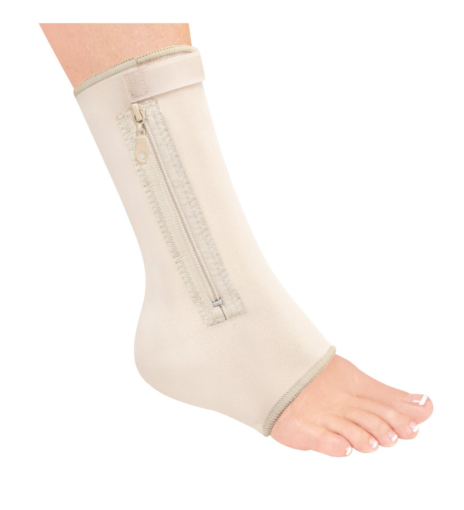 Zipper Compression Ankle Supports BEIGE L