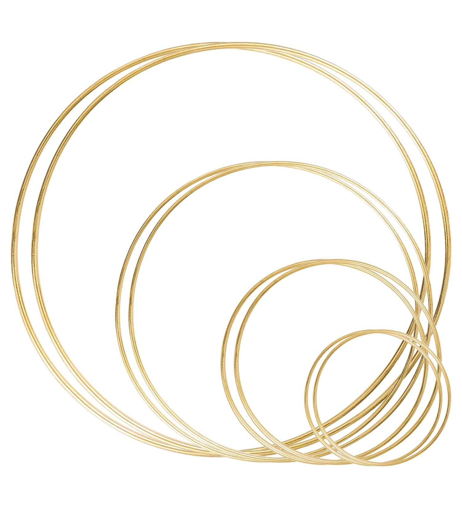 8 Pack Large Metal Floral Hoop Wreath Macrame Rings - Gold (6, 8, 10, 12) for Wedding Decor & DIY Crafts - Buy Online on GoSupps.com