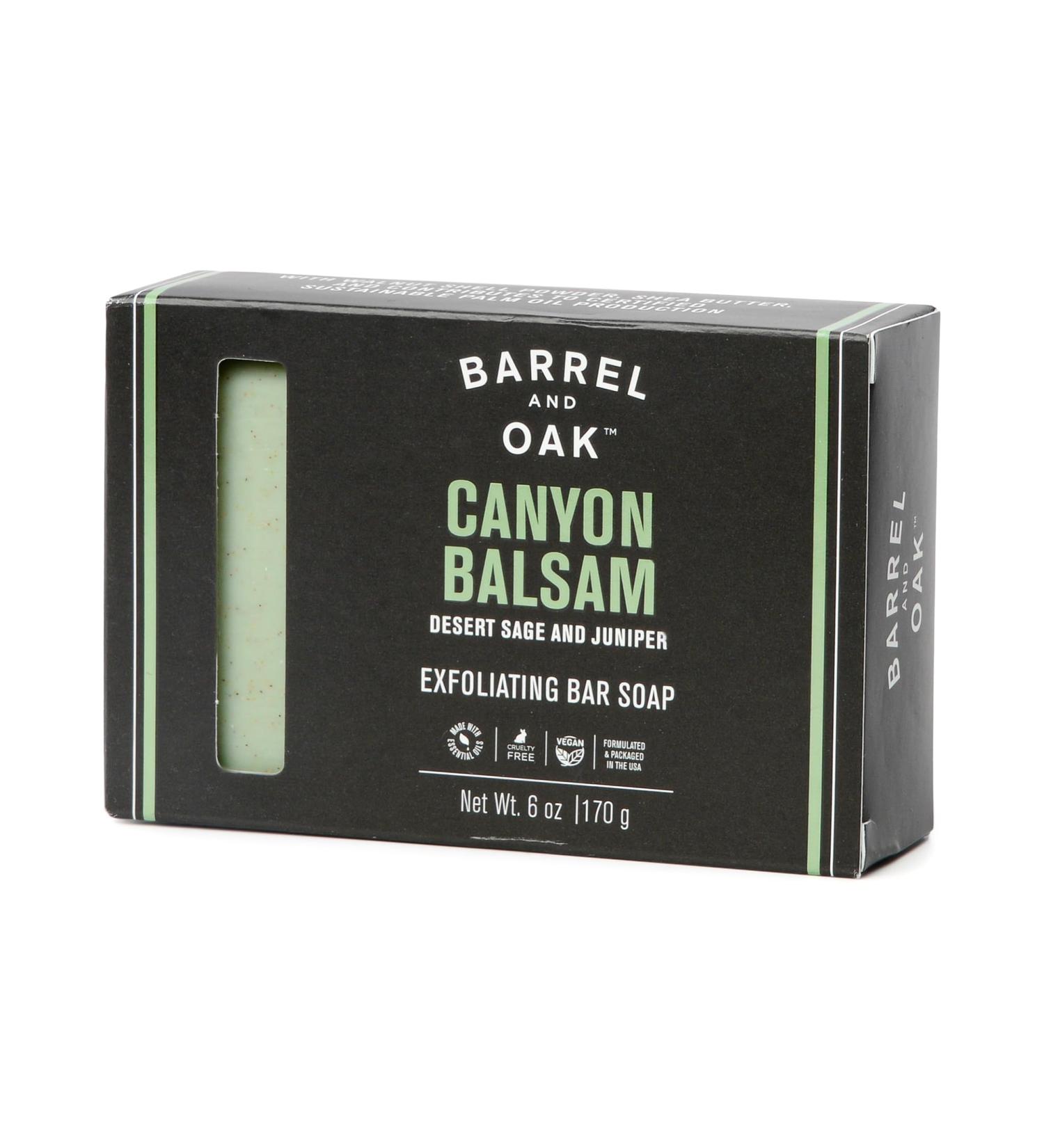 Barrel & Oak Exfoliating Bar Soap for Men - Deep Cleansing Vegan Charcoal & Olive Stone Sustainable Palm Oil 6 oz - Buy Online on GoSupps.com