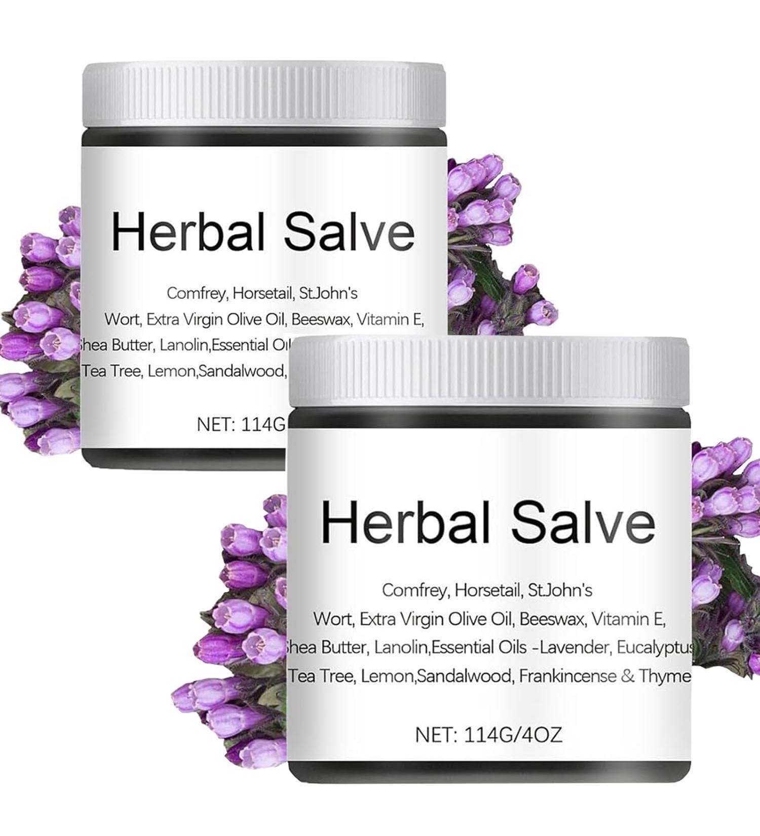 Organic Herbal Salve 4oz | Comfrey Herbal Balm | Natural Skin Care Ointment (2pc) - Shop Internationally - Buy Online on GoSupps.com