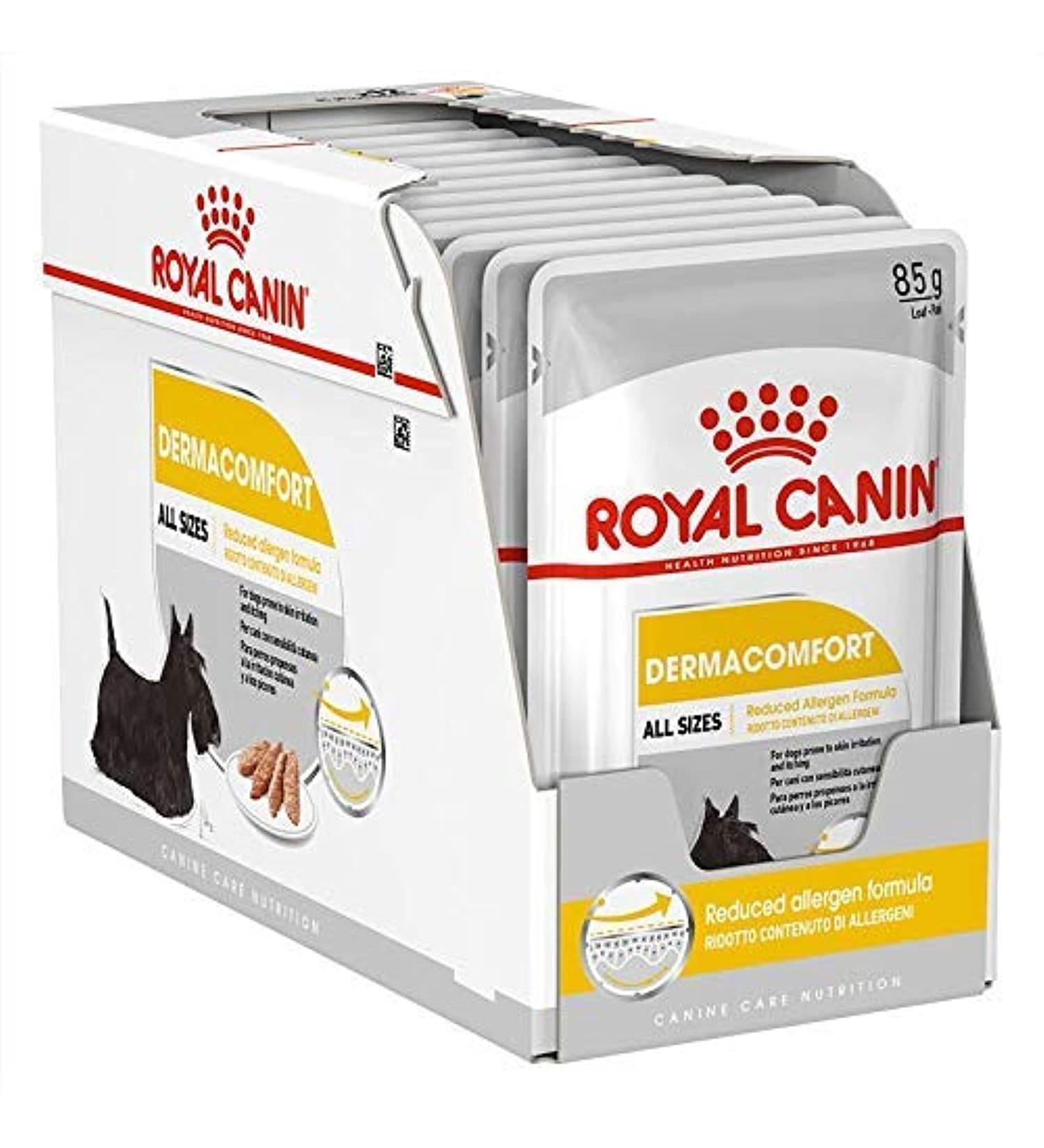 Royal Canin Dermacomfort Mousse for Sensitive Skin | 12 x 85g Wet Dog Food | Omega-3 & Omega-6 | Adult Dogs 10 Months+ | International Shipping - Buy Online on GoSupps.com