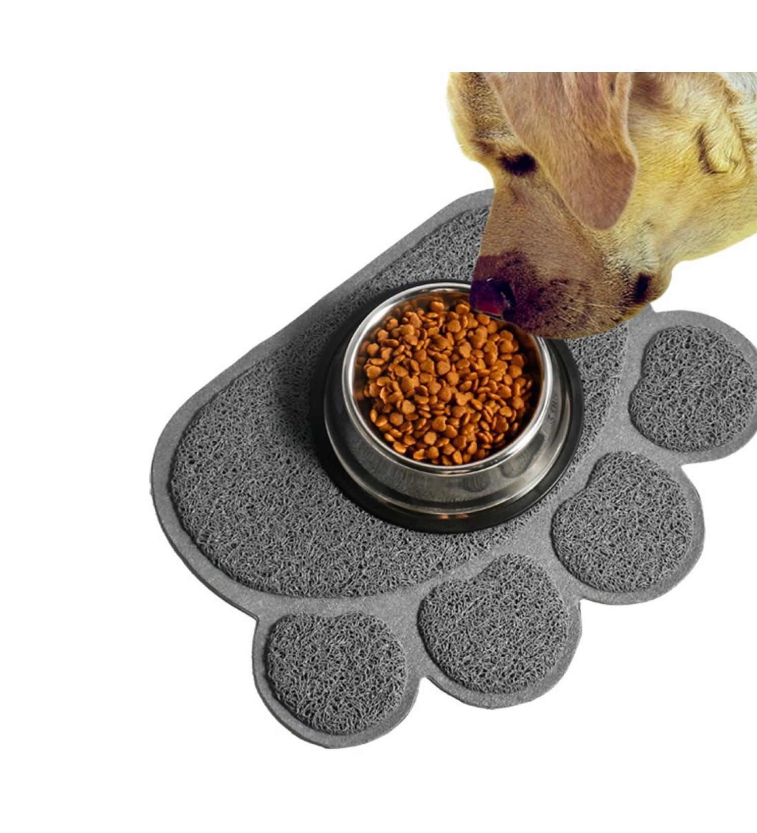 Easylifer Cat Litter Mat Non-slip Pet Food Water Bowl Feeding Placemat Mat Pet Paw Shape(S Gray) - Buy Online on GoSupps.com