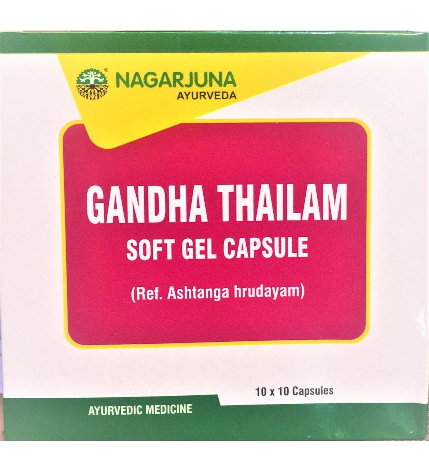 Nagarjuna Gandha Thailam Soft Gel Capsule 10x10 with free pachak methi