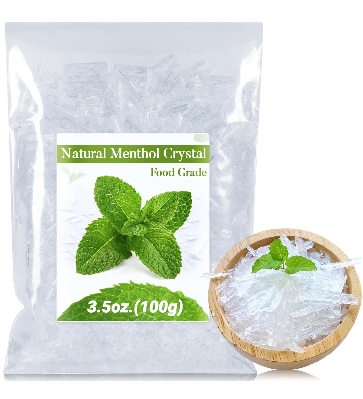 3.5oz Menthol Crystal Bulk - Food Grade Menthol Crystals Organic Mentol Cristal for Shower Steamer Aromatherapy Vapo Tablet Making Colds Restore Congestion Relief Peppermint Essential Oil Making - Buy Online on GoSupps.com