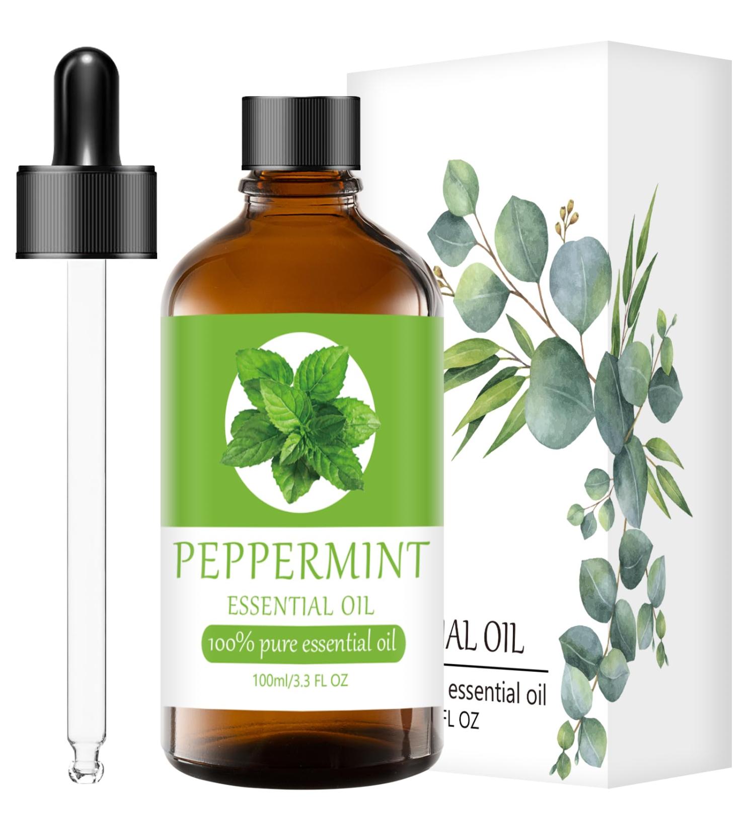 Peppermint Essential Oil 100% Pure & Natural Organic (3.3 Fl. Oz) for Humidifiers Skin Care Massage Aromatherapy Premium Delicate Grade with Glass Dropper for Air Freshening Cleaning Home Peppermint 3.3 Fl Oz (Pack of  - Buy Online on GoSupps.com