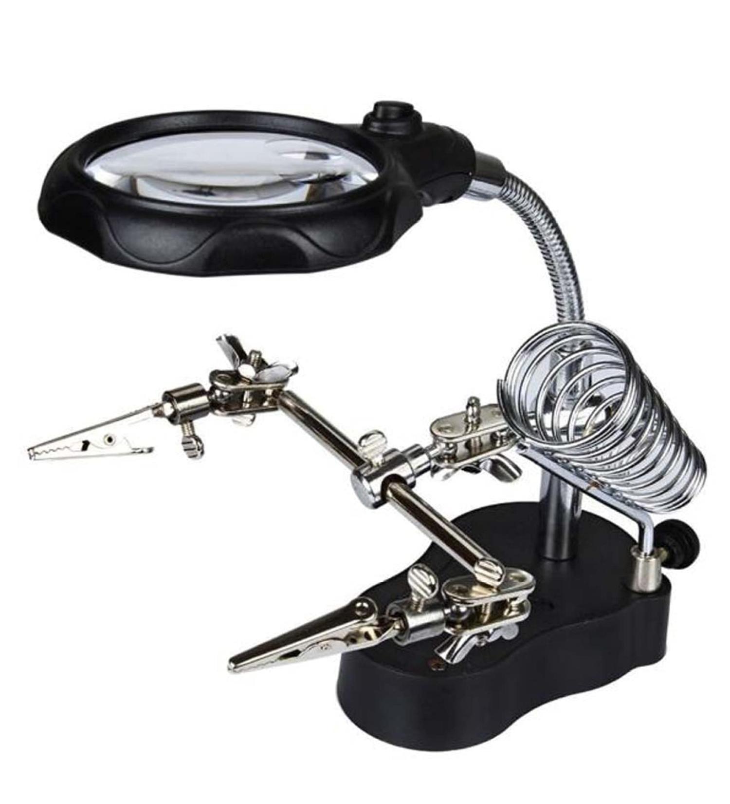 Magnifying Glass LED 3X Magnifying Lamp Metal Clamp Reading Jewellery Loupe Watch and Electronic Repair Magnifier Safehappy - Buy Online on GoSupps.com