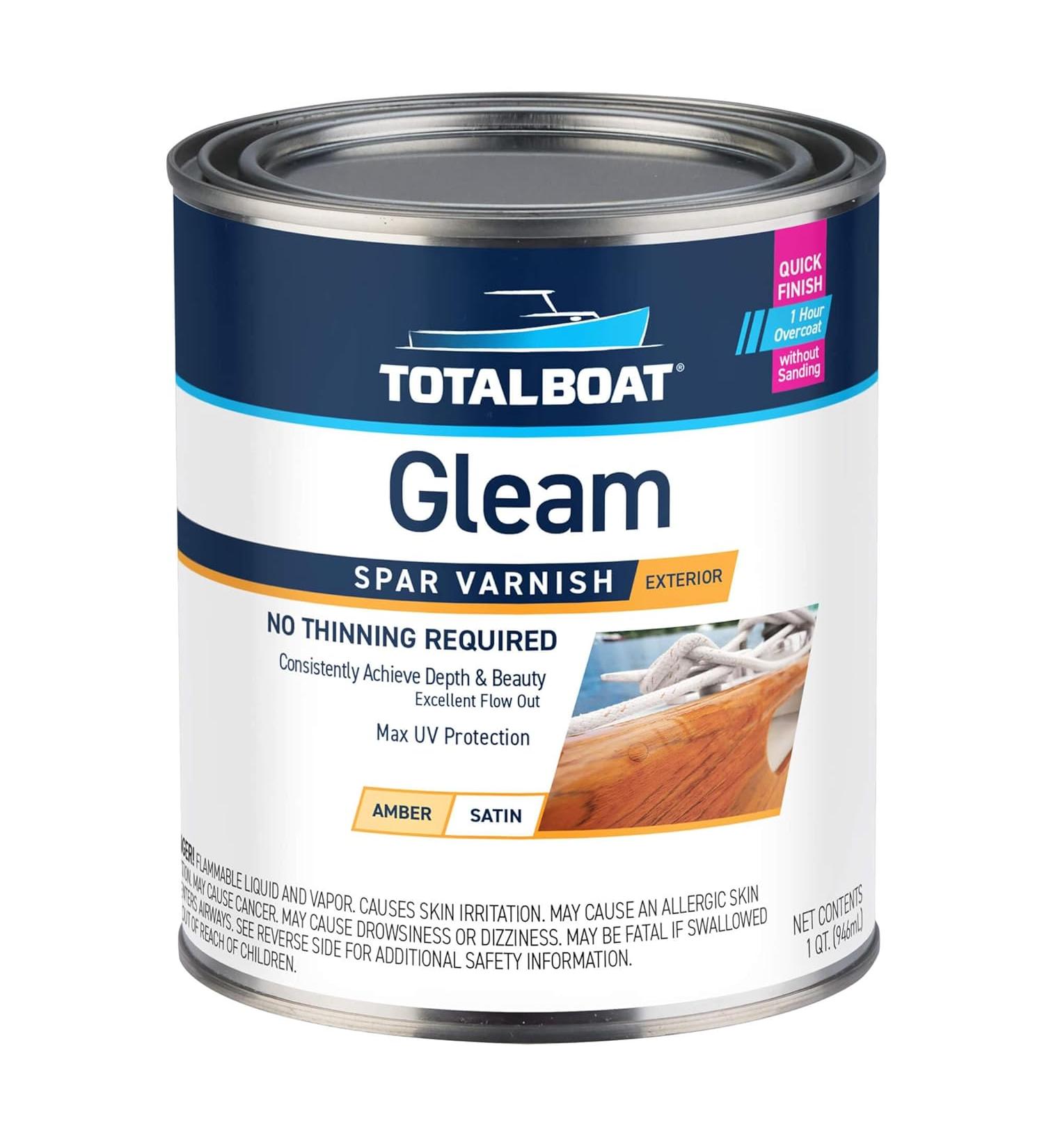 TotalBoat Gleam Marine Spar Varnish - 1QT. - Satin Low-Sheen - Buy Online on GoSupps.com