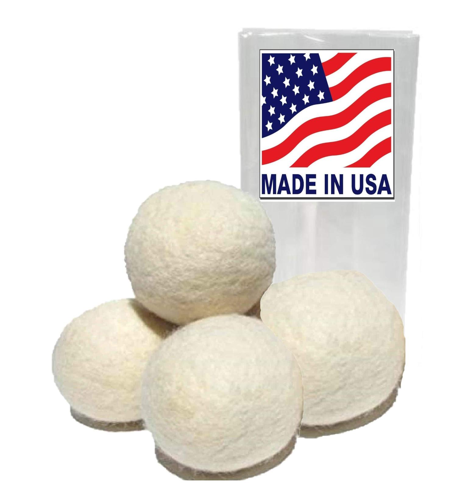 Set of 4 Handmade Wool Dryer Balls - Natural & Unscented - Made in USA - Buy Online on GoSupps.com