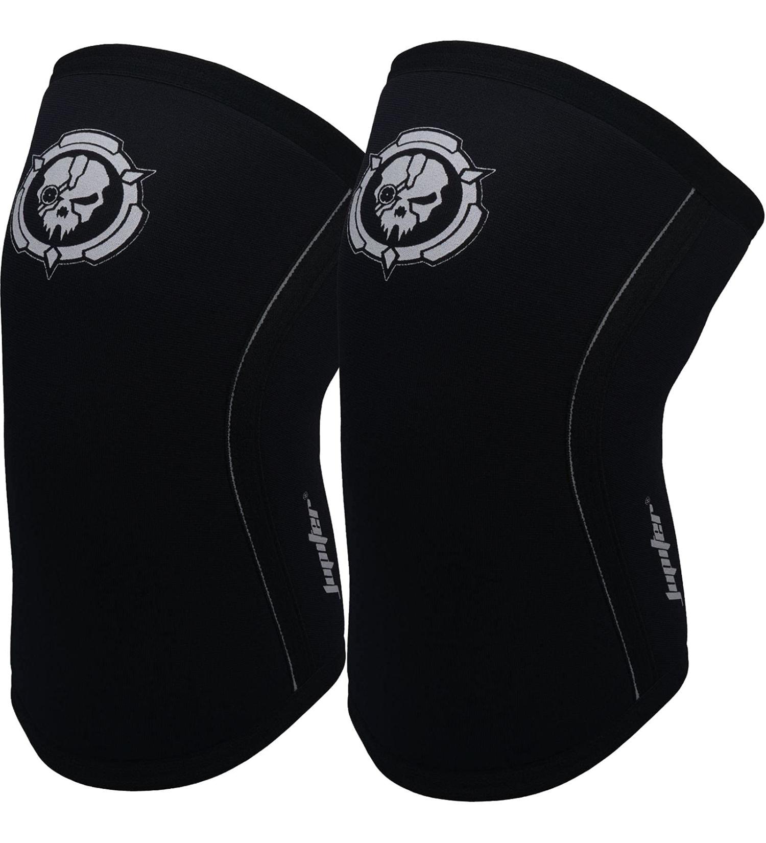 7mm Compression Knee Sleeves (1 Pair) for Squats Weightlifting - Medium Black - Men & Women - Buy Online on GoSupps.com