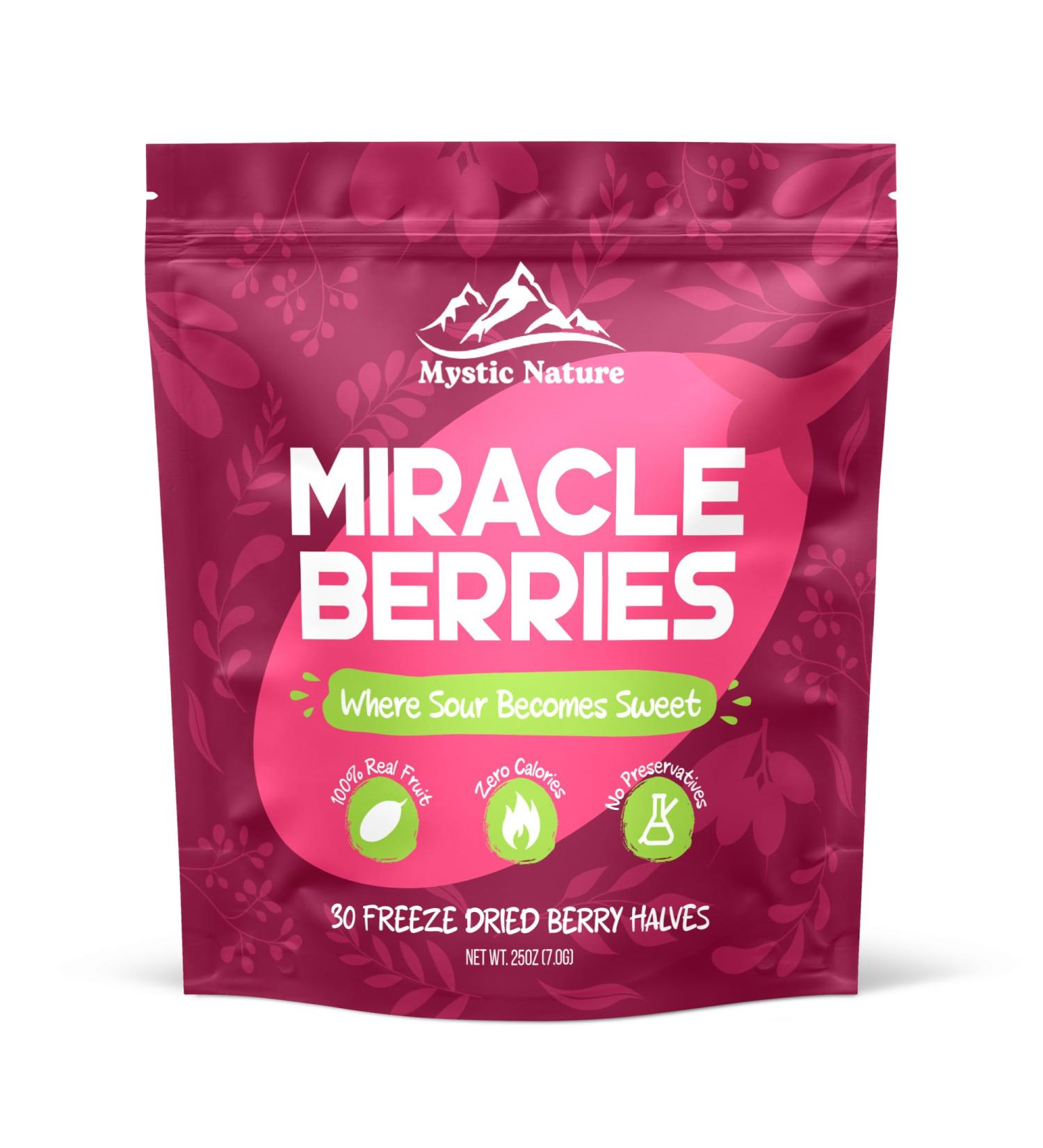 Miracle Berries | Zero Calories Zero Sugar 100% Natural Fruit | 30 Servings