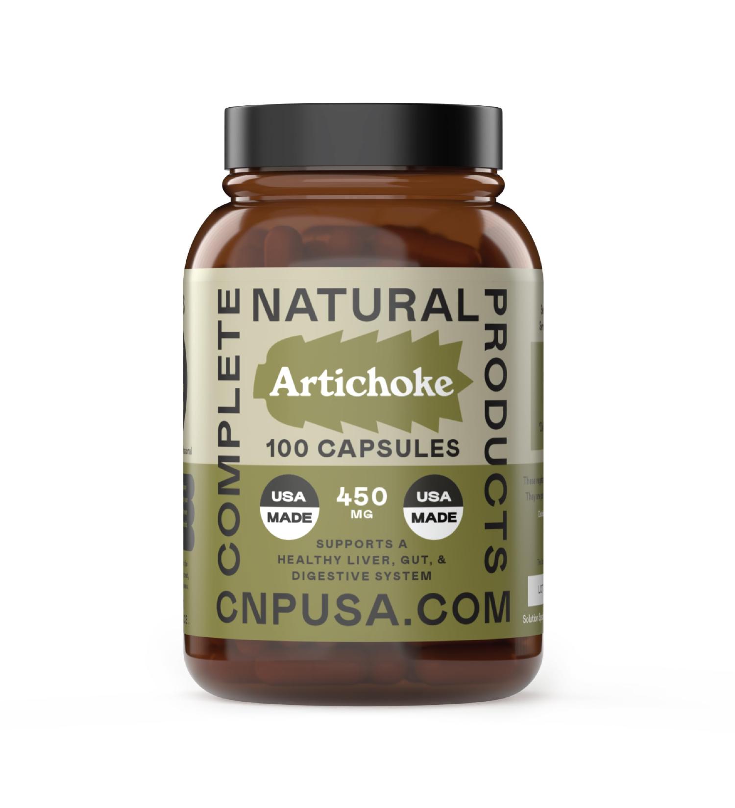 Complete Natural Products Organic Artichoke Capsules 450mg | Vegetarian Plant-Based Herbal Supplement for Liver & Digestive Support - Buy Online on GoSupps.com