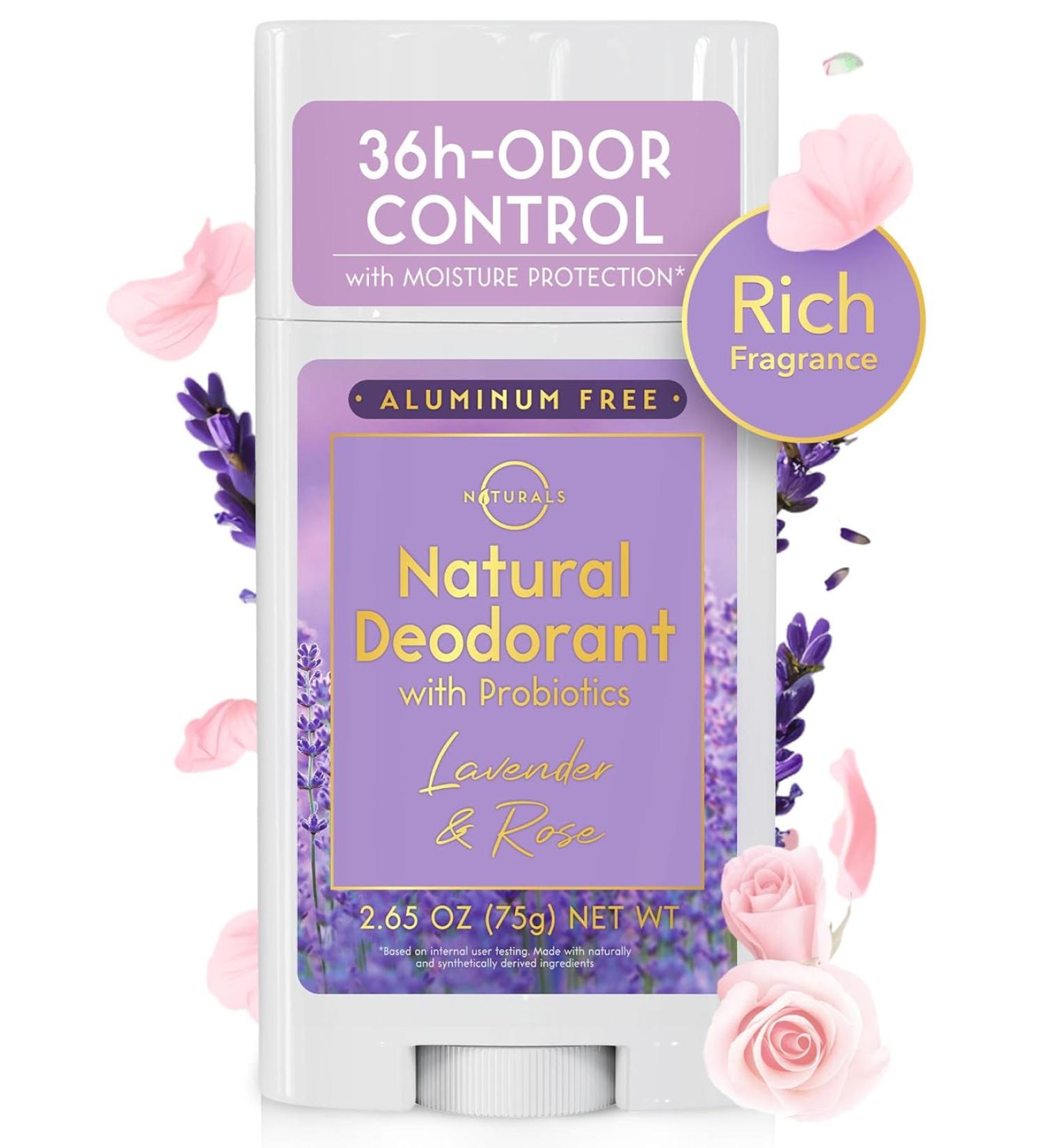 O NATURALS Natural Deodorant for Women - Rose and Lavender - 2.65 Oz. - Buy Online on GoSupps.com