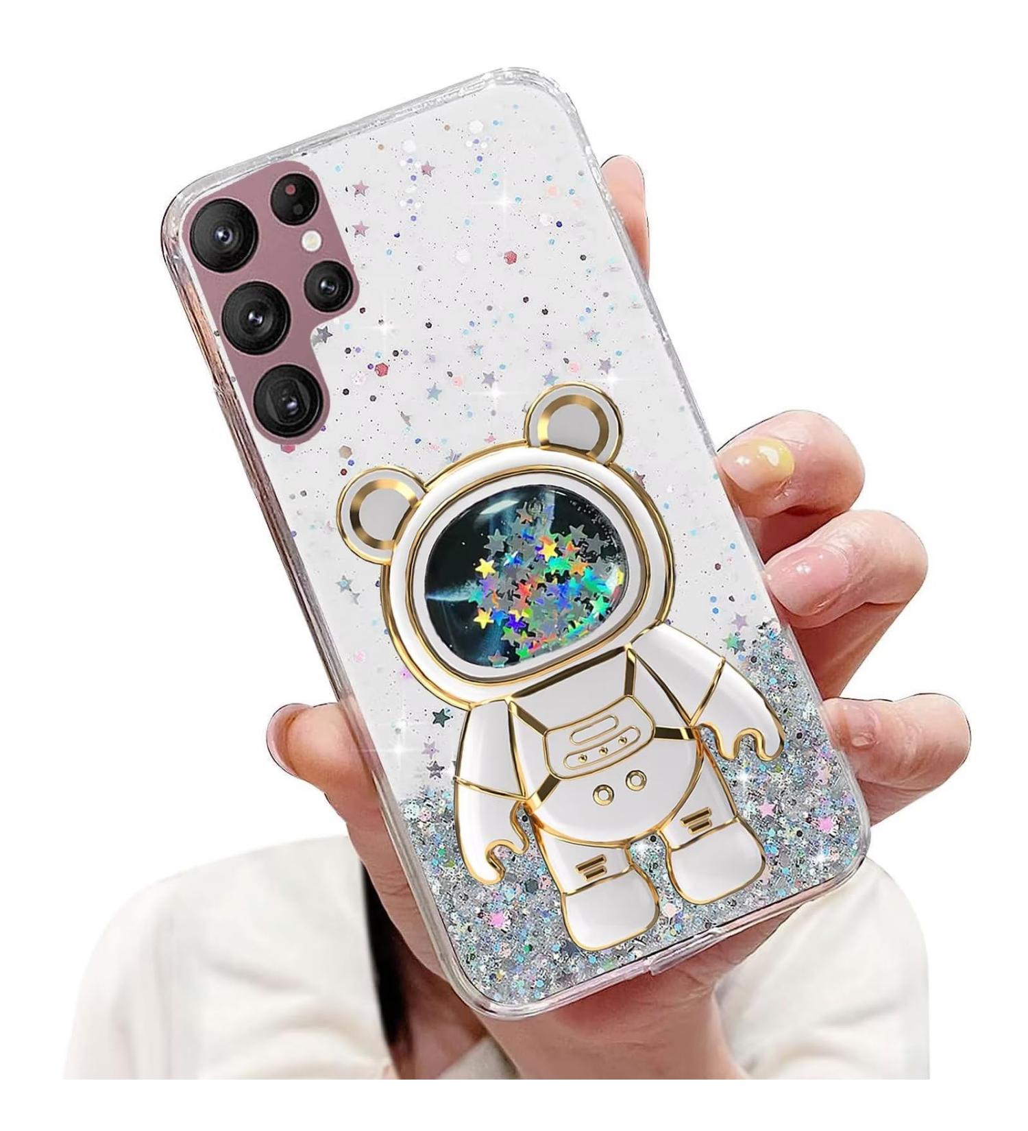 Tivenfezk Nadoli Samsung Galaxy S22 Ultra Case - Glitter Astronaut Soft Silicone Hidden Stand Cover - Clear Protective Shell - Buy Online on GoSupps.com
