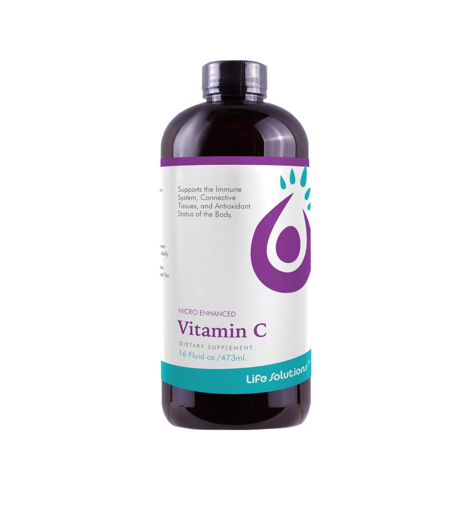 Life Solutions Liquid Vitamin C 1000mg with Bioflavonoids - High Absorption Vitamin C Supplement - Enhanced Immune Support and Antioxidant Protection 16 floz - Buy Online on GoSupps.com