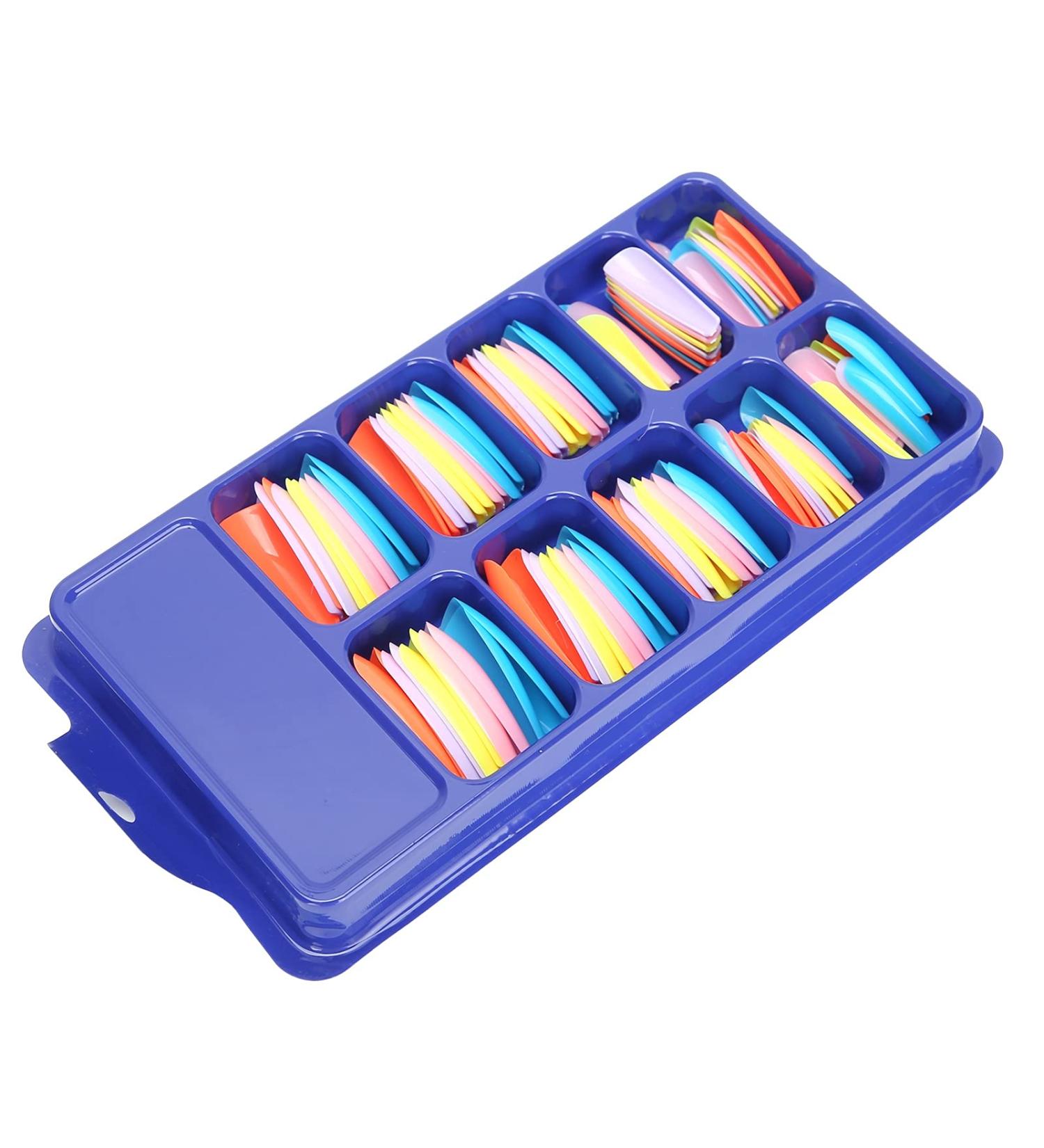 Pure Color Fake Nail Nail Tip Fake Nail Full Cover False Nail with 10 Different Sizes for Salons and Homes(05) - Buy Online on GoSupps.com