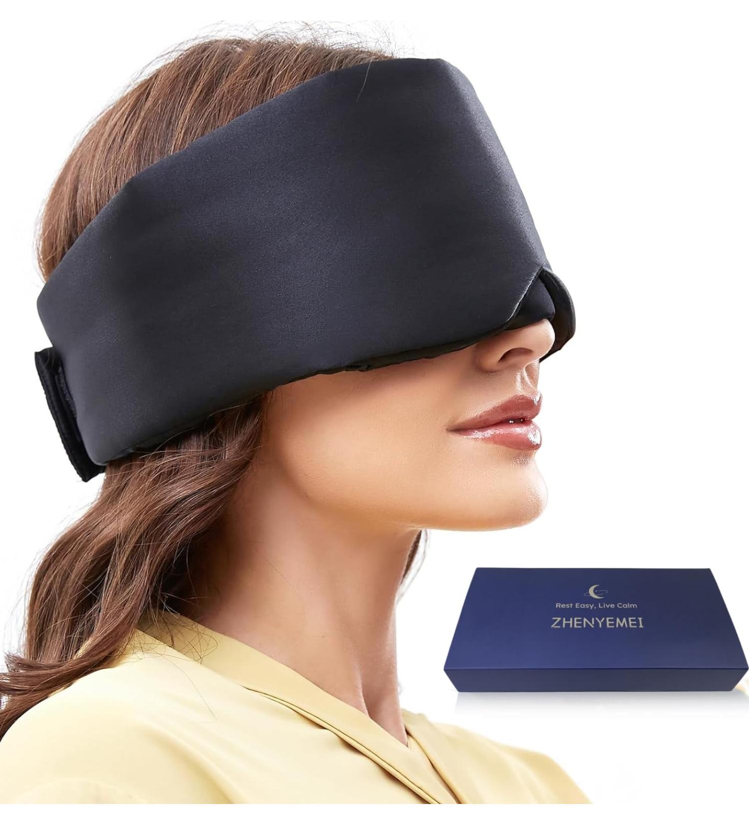 Shop Soft Blackout Sleep Mask | Large Eye Mask for Ultimate Comfort & All-Night Sleep | Breathable Fabric for Enhanced Sleep Quality - Buy Online on GoSupps.com