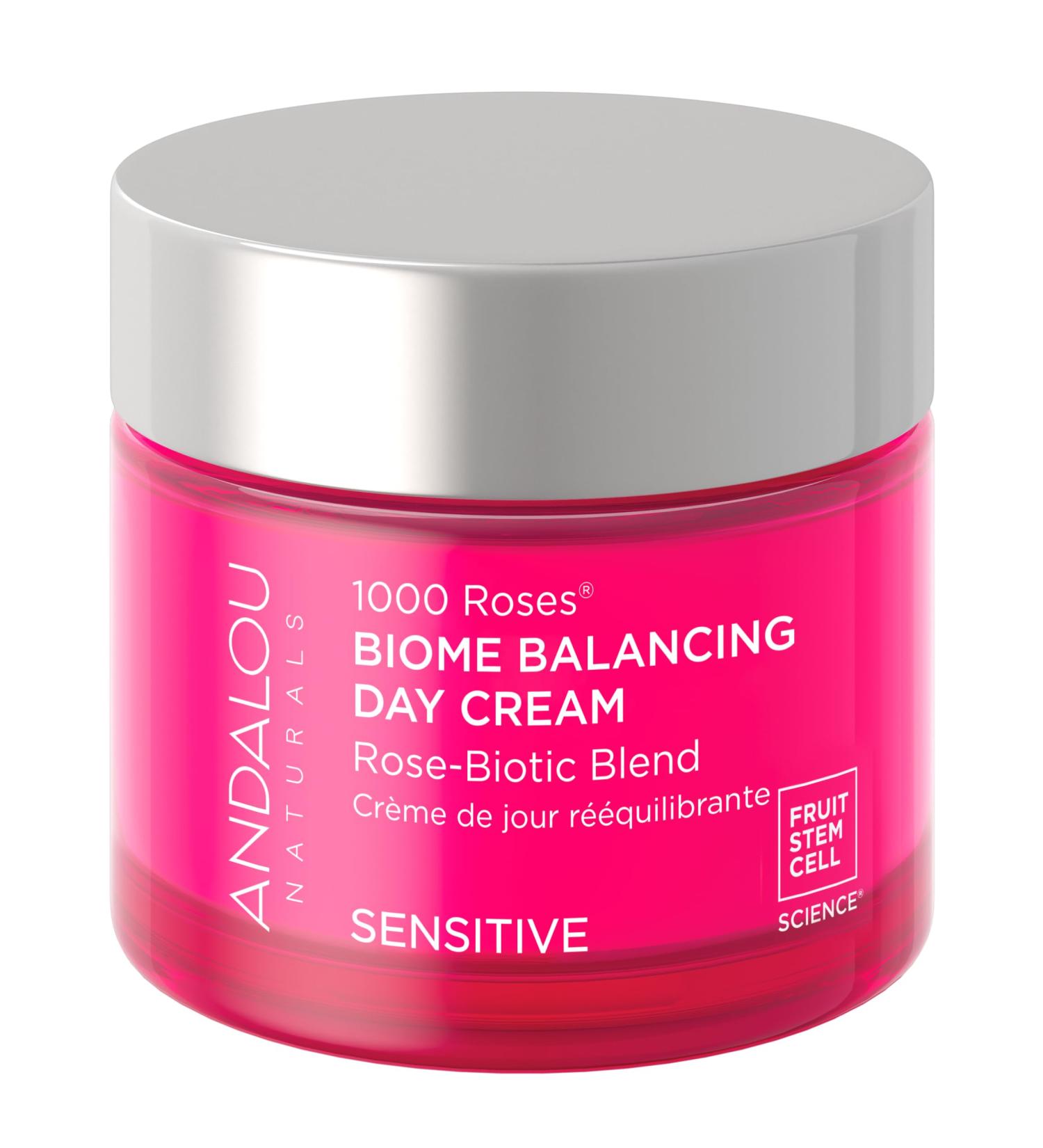 Andalou Naturals 1000 Roses Skin Biome Balancing Day Cream - Lightweight Face Moisturizer with Alpine Rose Stem Cells Postbiotics - Soothing Hydration for Sensitive Skin - 1.7 Oz NEW Biome Balancing Day Cream - Buy Online on GoSupps.com