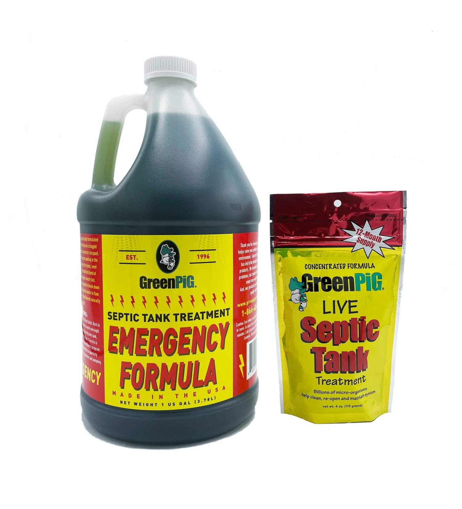 Green Pig Septic Tank Treatment - Emergency Formula for Clogged Tanks & Leach Lines - 1 Gallon - Buy Online on GoSupps.com