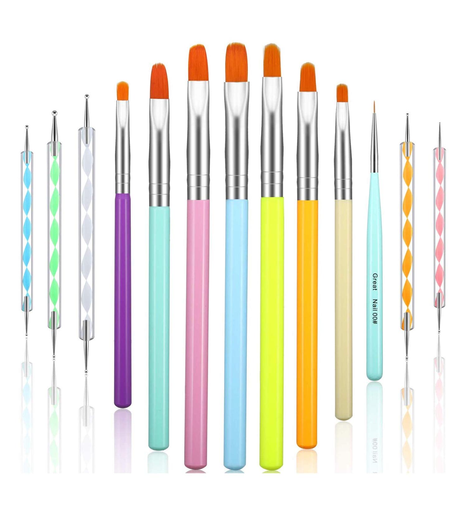 13pcs Nail Art Brush Set - UV Painting Liner & Dotting Pens for Professional Nail Art International Shipping Available - Buy Online on GoSupps.com