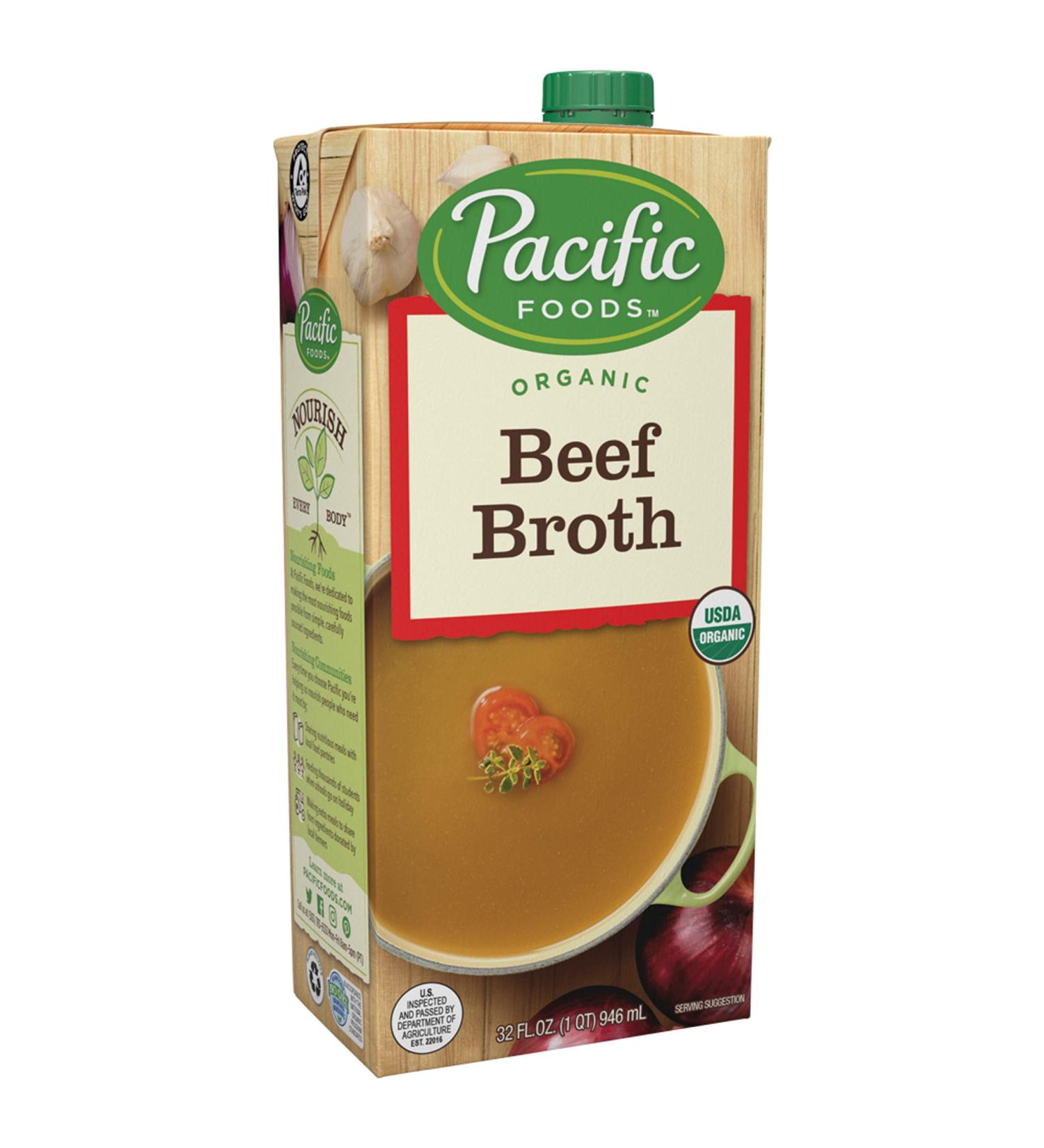 Pacific Foods Organic Beef Broth 32oz - Premium Quality, 100% Organic - 1 Pack - Buy Online on GoSupps.com