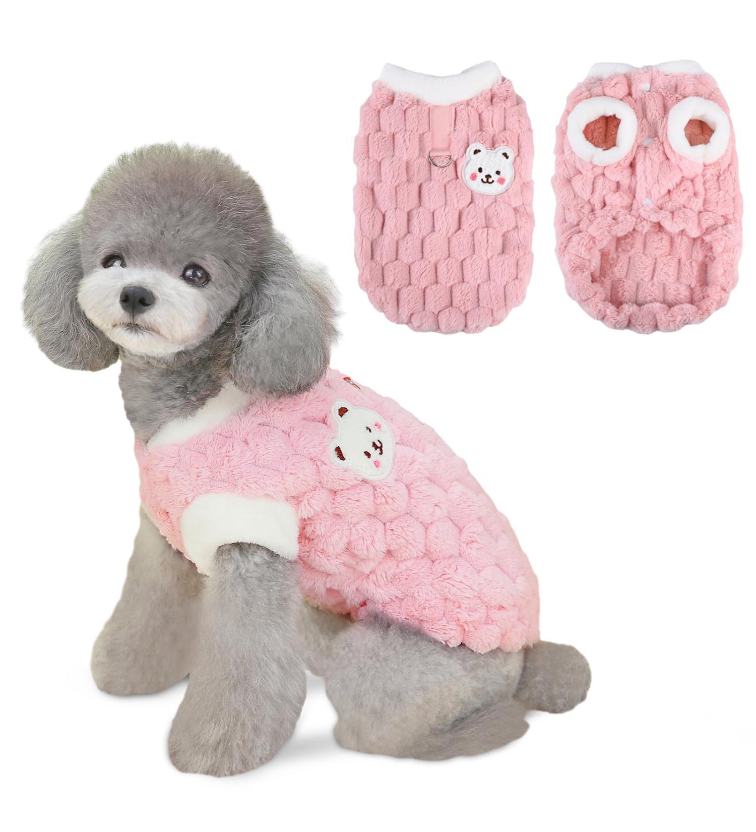 Lynine Pink Dog Sweater | Warm & Comfortable Monochrome Winter Sweater for Dogs | Shop Internationally - Buy Online on GoSupps.com