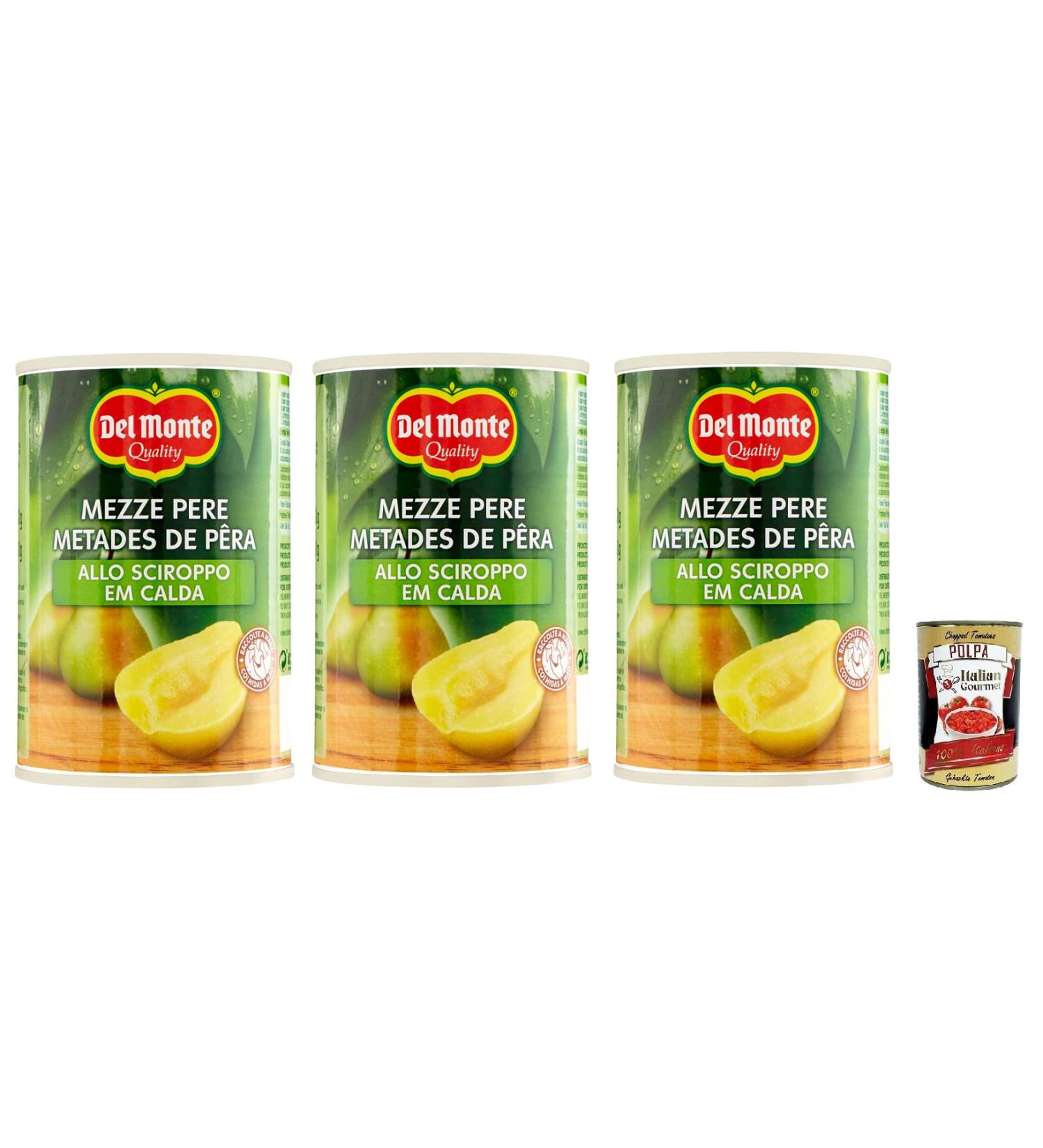  Italian Gourmet E.R. Del Monte Half Pears in Syrup Fruit in Syrup 420 g Box + Italian Gourmet Tomato Pulp Box 400 g - Buy Online on GoSupps.com